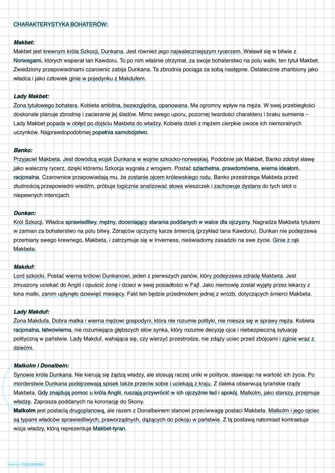 PLAN WYDARZEŃ:
1. Spotkanie czarownic.
2. Zwycięstwo Makbeta w wojnie z Norwegią.
3. Przepowiednia czarownic związana z przyszłością Makbeta