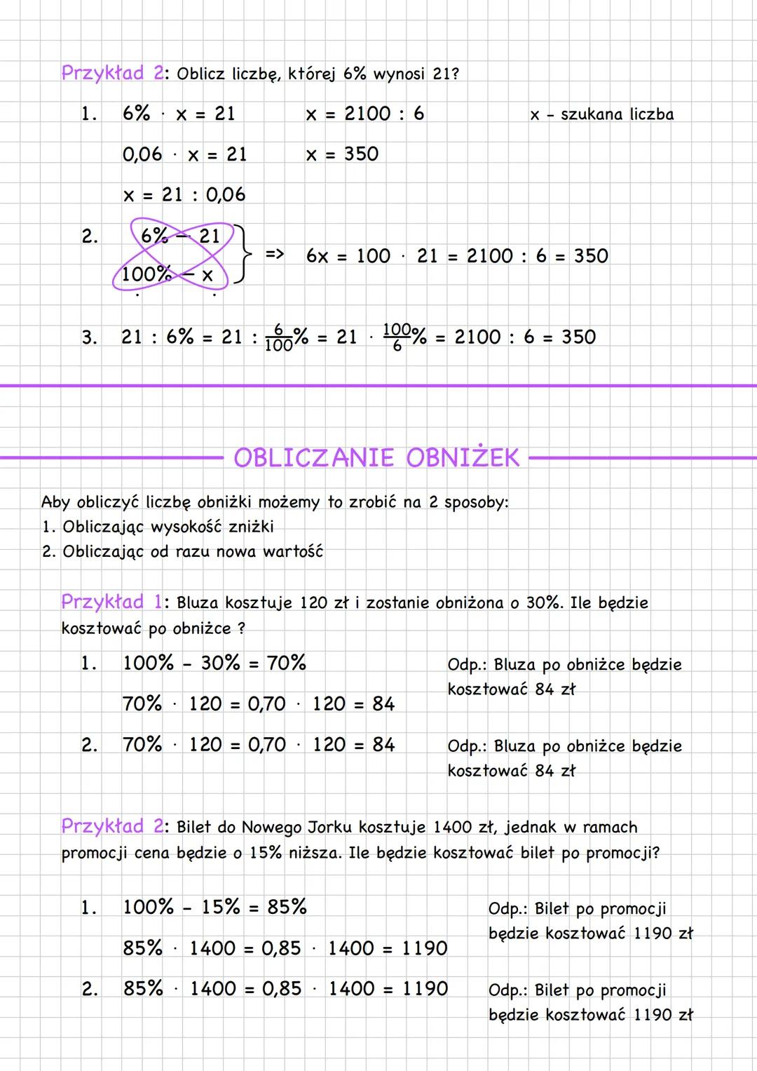 # procenty
-> procent - część całości o mianowniku 100. Zapisujemy go symbolem %
p% = 100
Np. 1% to 1 setna całości:
1% = 1 = 0,01
100