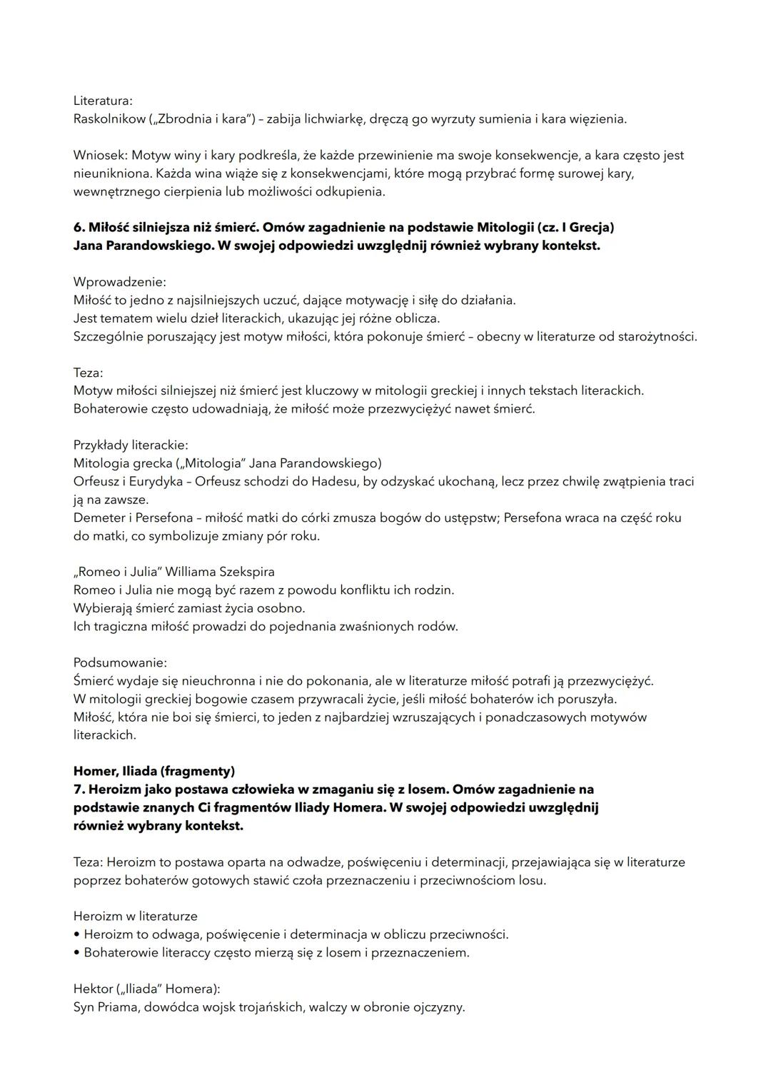 Biblia (fragmenty)
1. Motyw cierpienia niezawinionego. Omów zagadnienie na podstawie znanych Ci
fragmentów Księgi Hioba. W swojej odpowiedzi