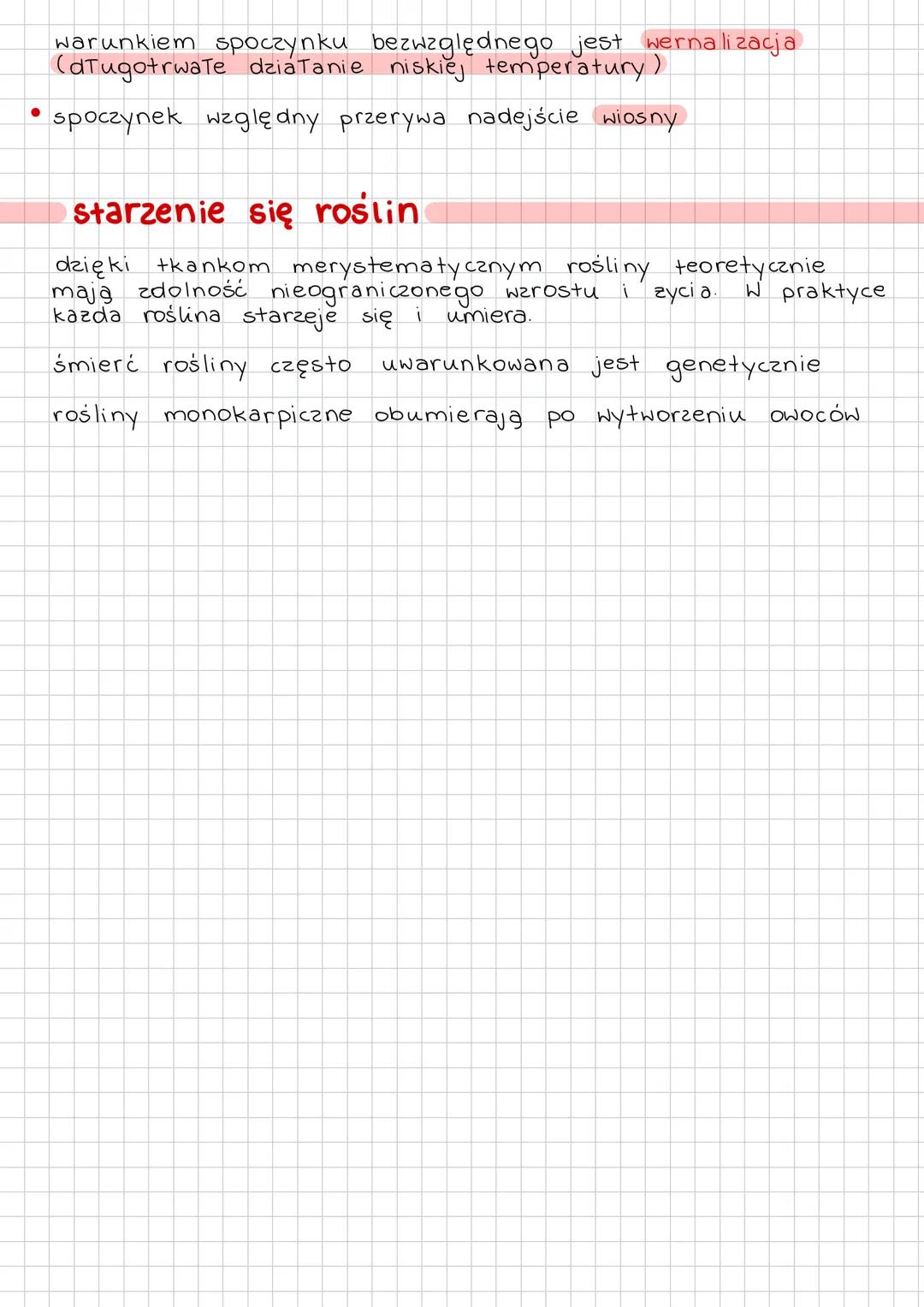 # SPOCZYNEK
# I STARZENIE SIĘ
# ROŚLIN
Stan Spoczynku rośliny
• odwracalne zahamowanie wzrostu i metabolizmu rośliny
• stanowi przystos