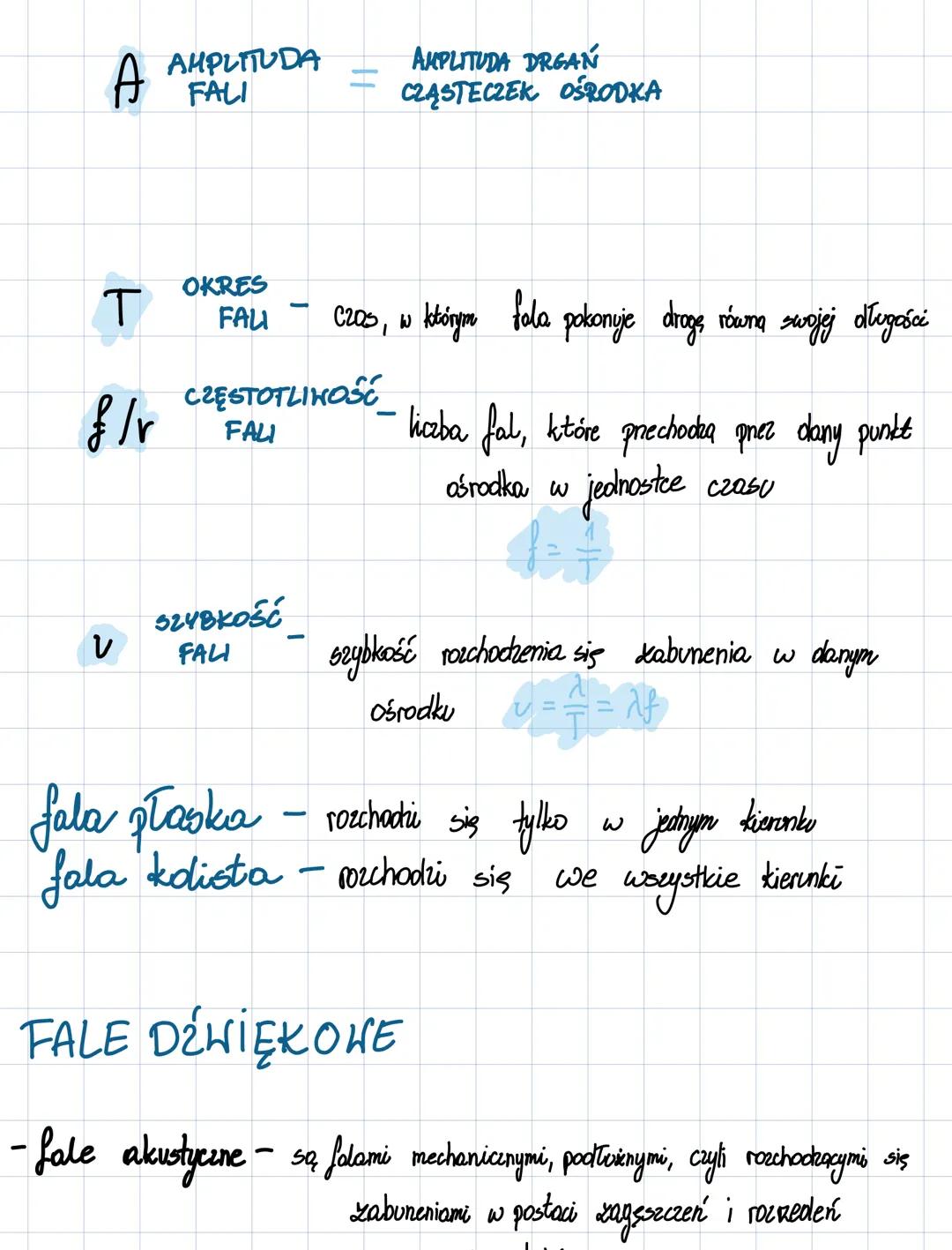 # FALE MECHANICZNE I DŹWIĘKONE
FALA- zabunenie rozchodzące się w ośrodku spreżystym ze
skończoną, szybkością, i prenoszące energię a polega