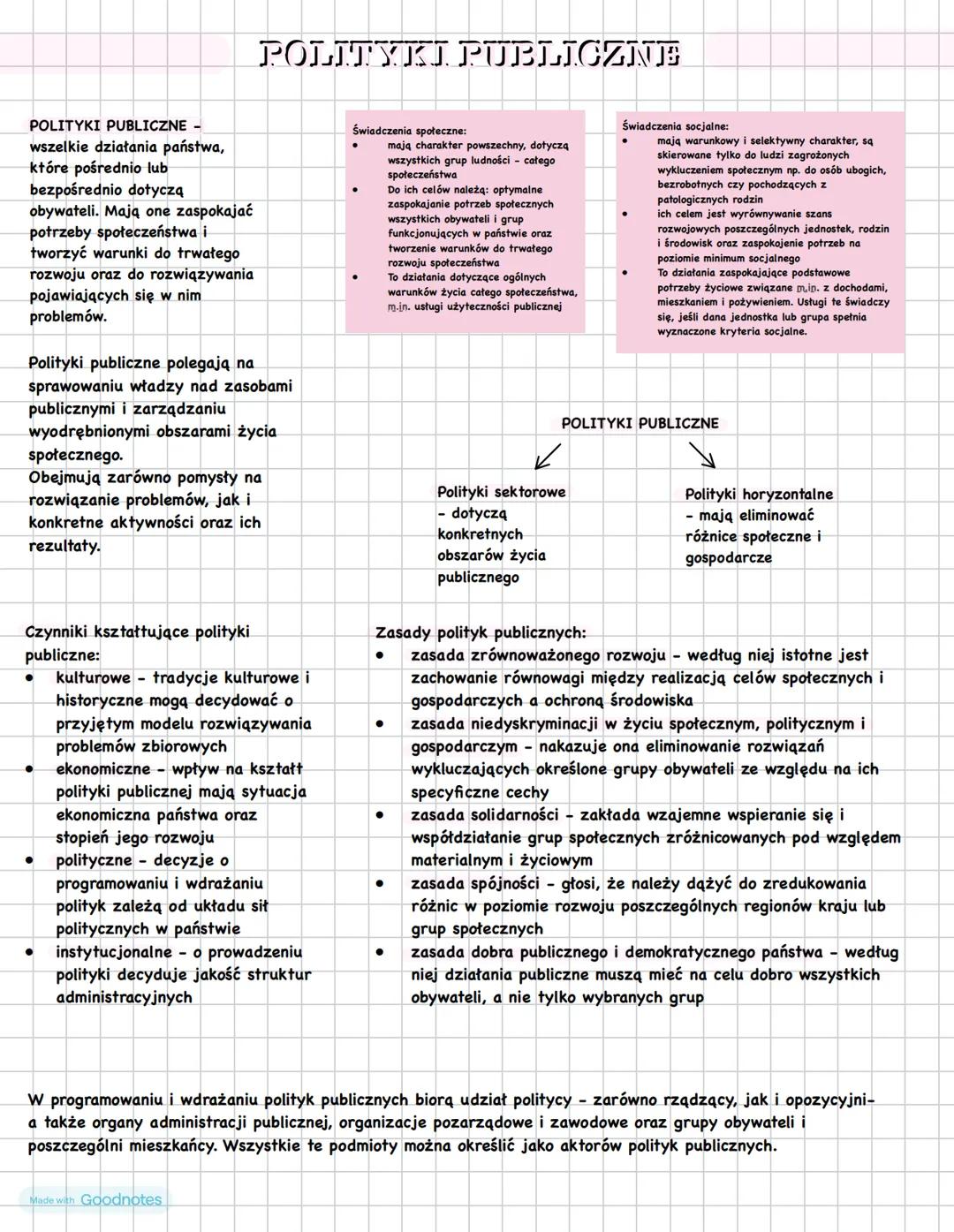 # POLITYKJ. PUBLICZNE
POLITYKI PUBLICZNE -
wszelkie działania państwa,
które pośrednio lub
bezpośrednio dotyczą
obywateli. Mają one zaspoka