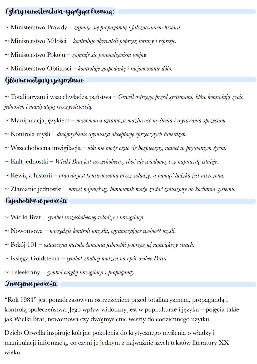 --- OCR Start ---
George Orwell - Rok 1984".
"Rok 1984" to dystopijna powieść George'a Orwella, opublikowana w 1949 roku.
Jest jedną z najwa
