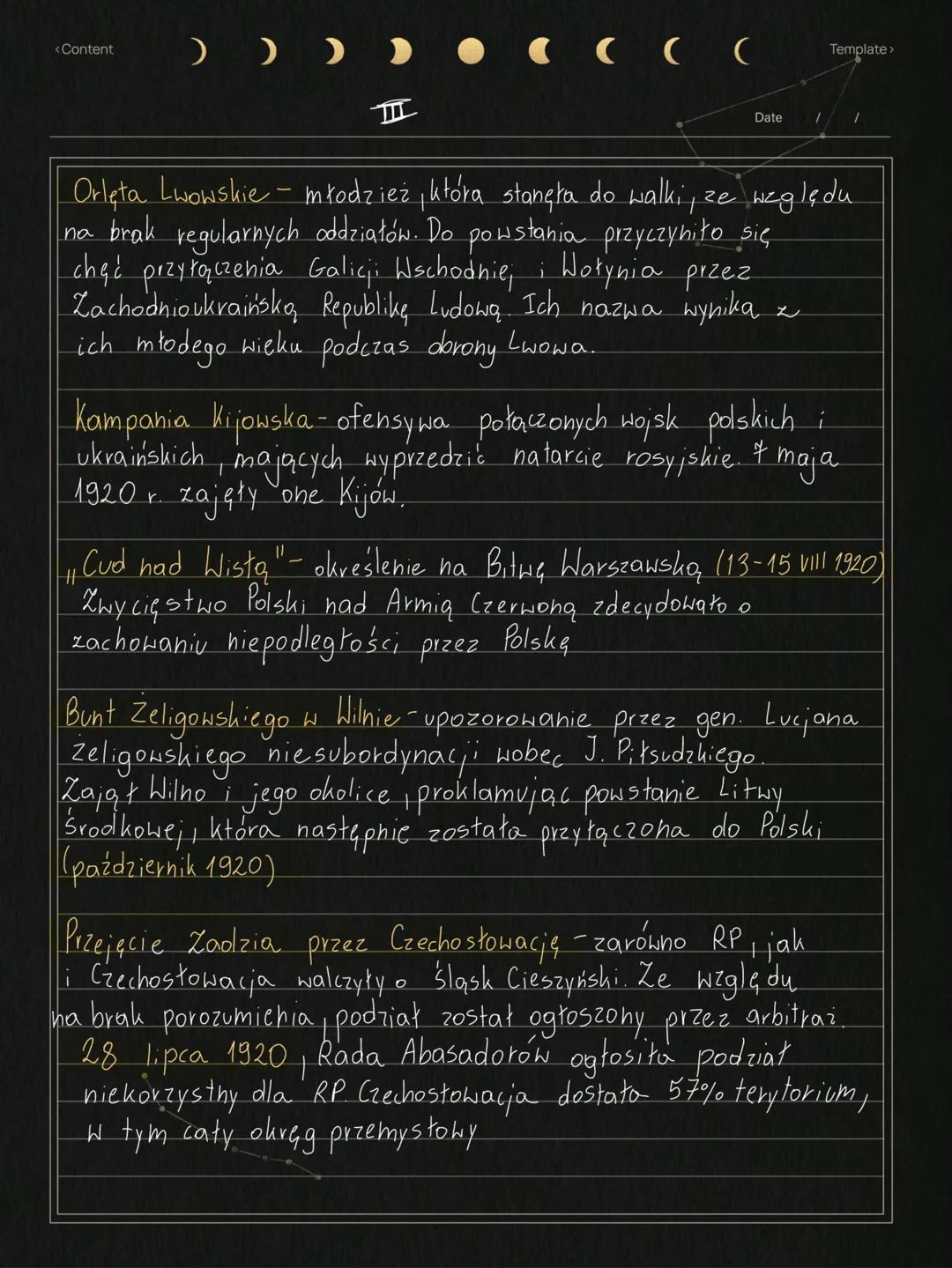 <Content )))...(☐(
I
Date
•Niemcy zwolnili Józefa Piłsudzkiego 10 listopada 1918,
tego samego dnia przybył on do Warszawy i 11
listopada prz