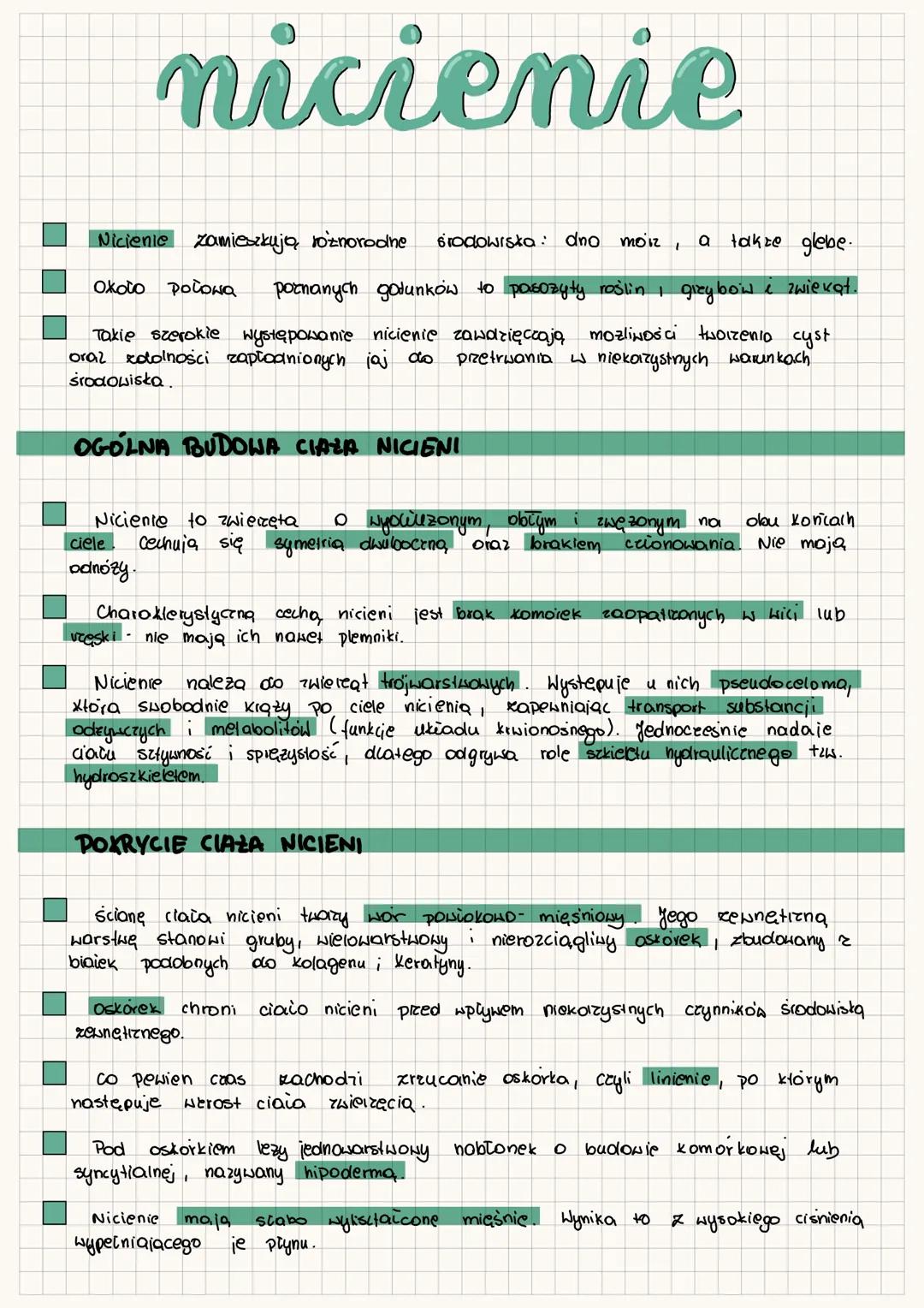 # nicienie
Nicienie zamieszkują, różnorodne środowiska: dno moiz, a takze glebe.
Około POLOна pornanych godunków to pasozyty roślin grey b