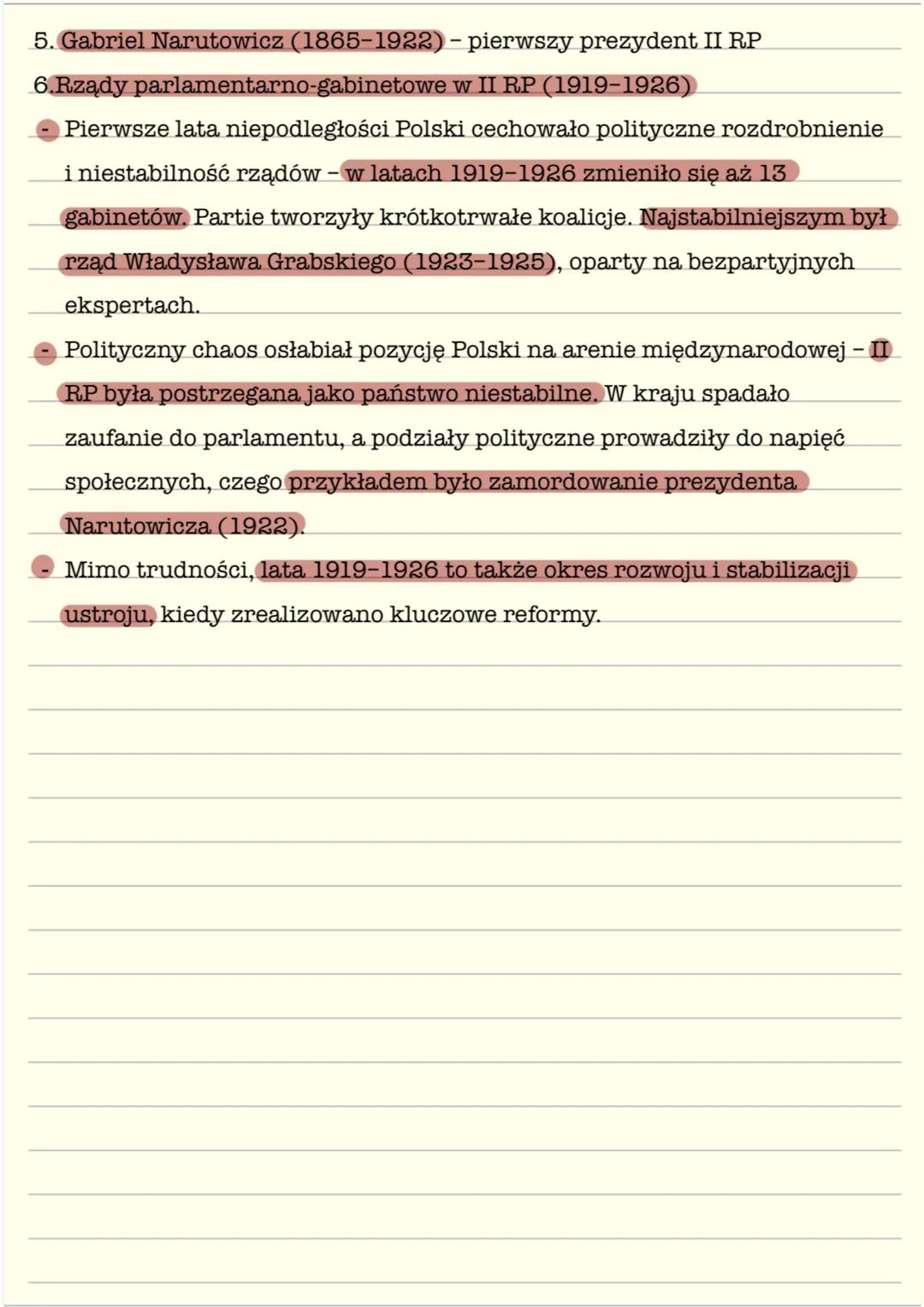 # Rządy Parlamentarne
1.Konstytucja marcowa-1921 r.
* Po odzyskaniu niepodległości Polska nie miała ustalonych granic, co
wpłynęło n