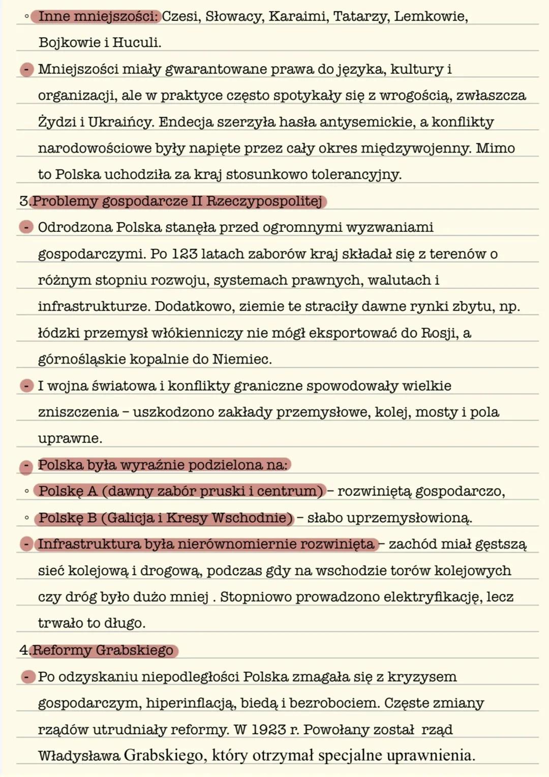 --- OCR Start ---
Społeczeństwo i gospodarka
II Rzeczypospolity
1.Społeczeństwo II Rzeczypospolitej
- II Rzeczpospolita była państwem o szyb
