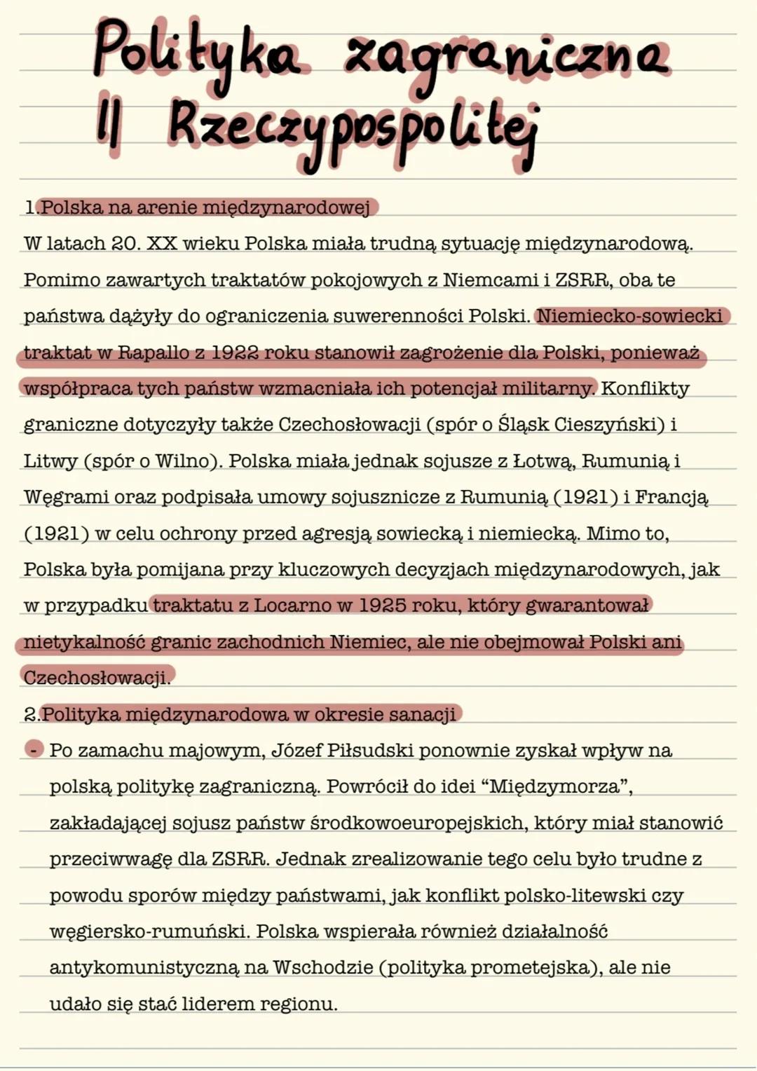 # Polityka zagraniczna
## II Rzeczypospolitej
1.Polska na arenie międzynarodowej
W latach 20. XX wieku Polska miała trudną sytuację między