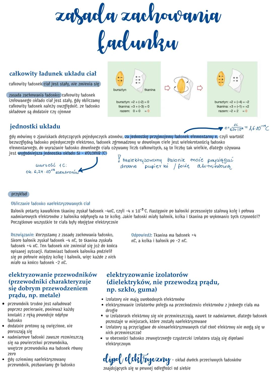 # zasada zachowania
# ładunku
**całkowity ładunek układu ciał**
całkowity ładunek ciał jest stały, nie zmienia się
**zasada zachowania ład