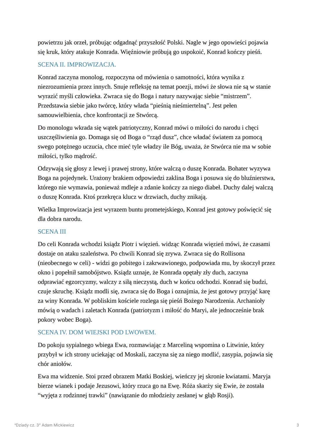 # “Dziady cz. 3” Adam Mickiewicz
Dramat ma związek z represjami, które spadły na Polaków po upadku powstania
listopadowego. Mickiewicz zwra