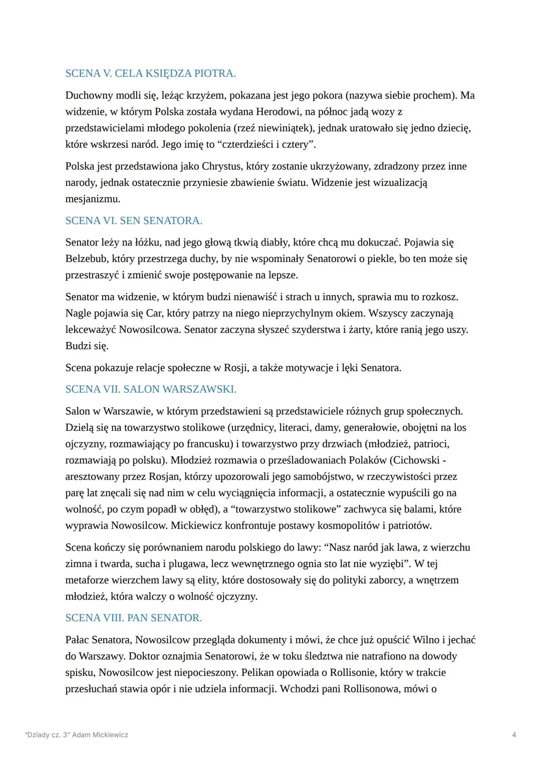 # “Dziady cz. 3” Adam Mickiewicz
Dramat ma związek z represjami, które spadły na Polaków po upadku powstania
listopadowego. Mickiewicz zwra