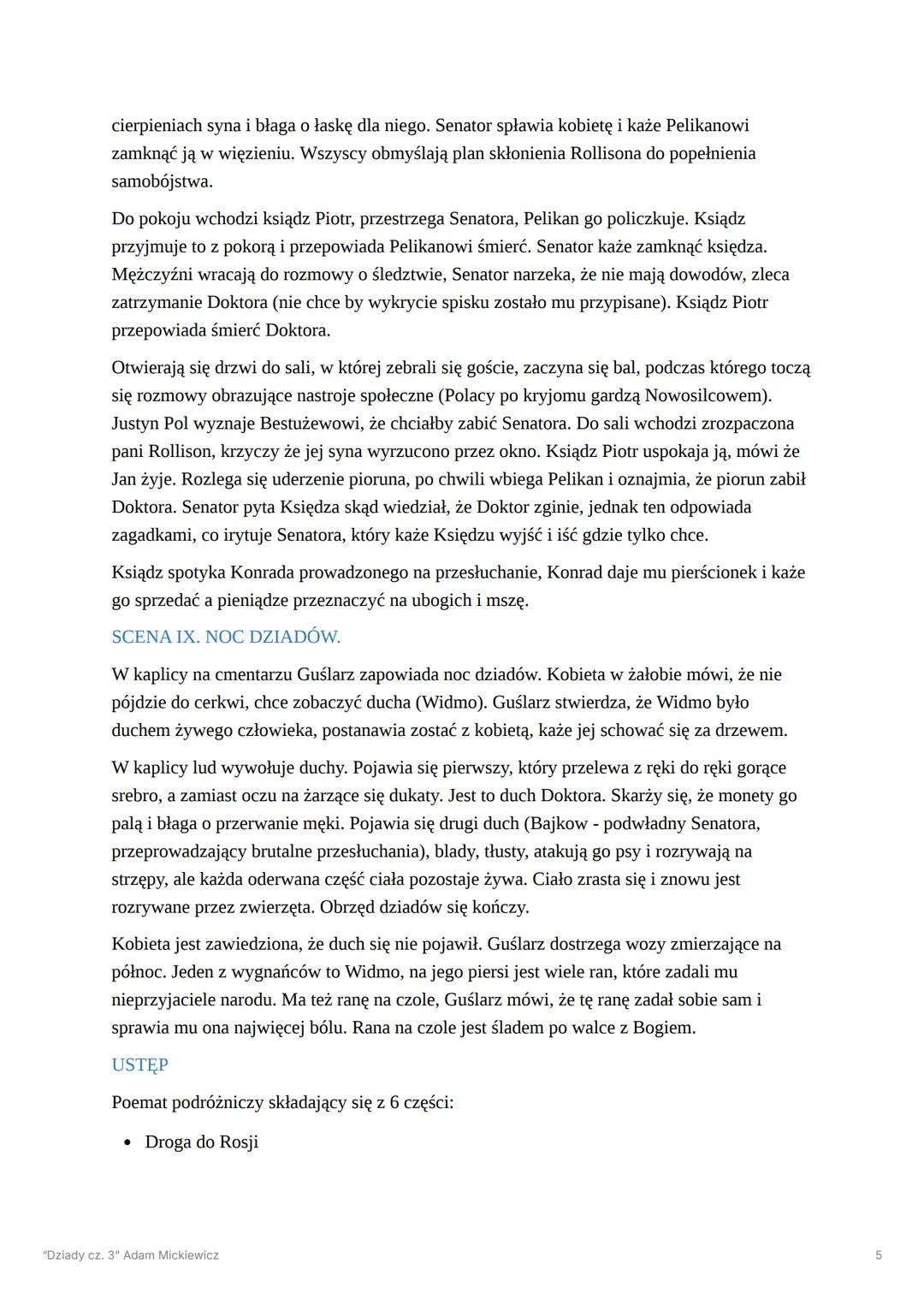 # “Dziady cz. 3” Adam Mickiewicz
Dramat ma związek z represjami, które spadły na Polaków po upadku powstania
listopadowego. Mickiewicz zwra