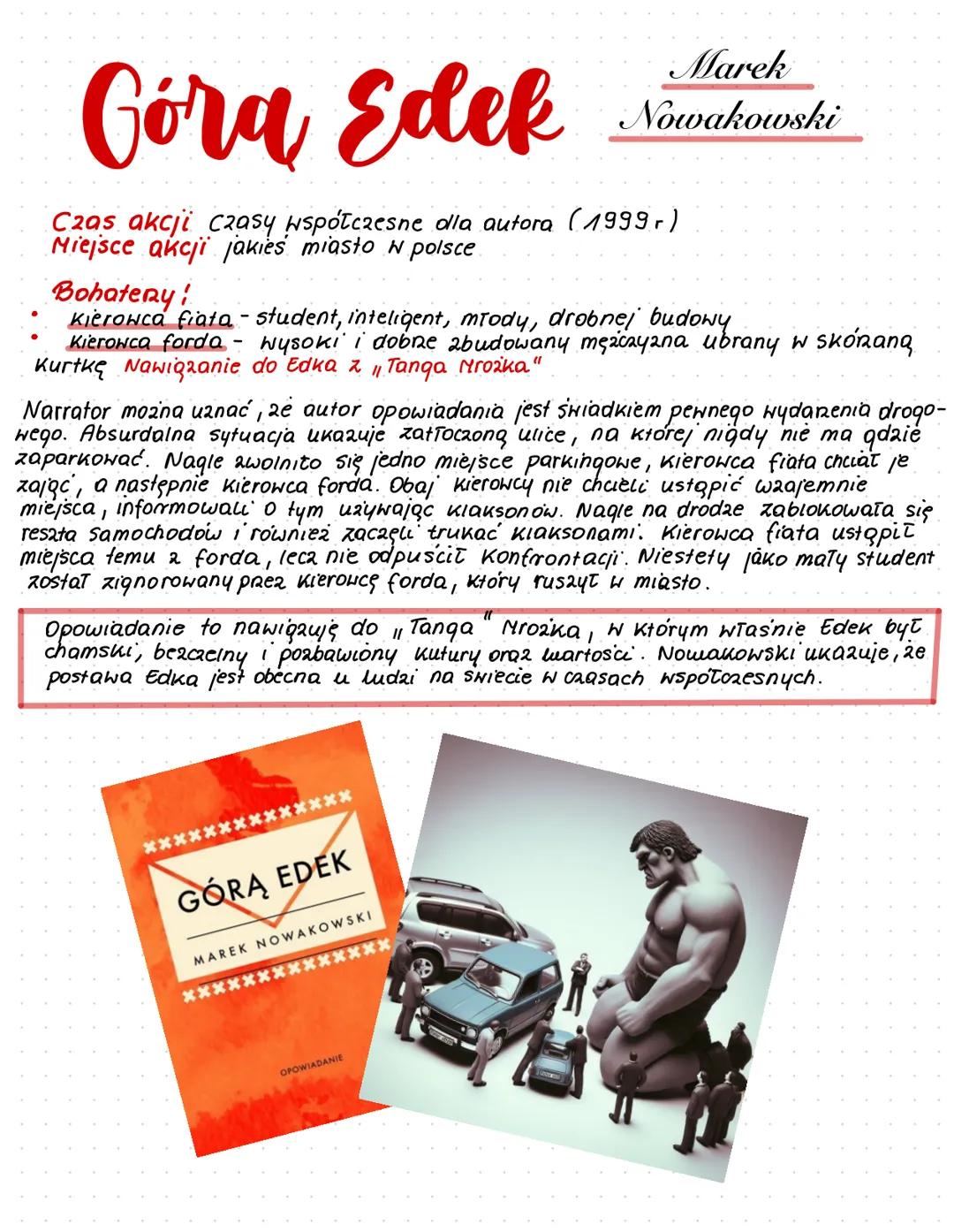 Marek
Gora Edek Nowakowshi
Czas akcji czasy współczesne dla autora (1999)
Miejsce akcji jakieś miasto w polsce
Bohatery!
- Kierowca fiata
