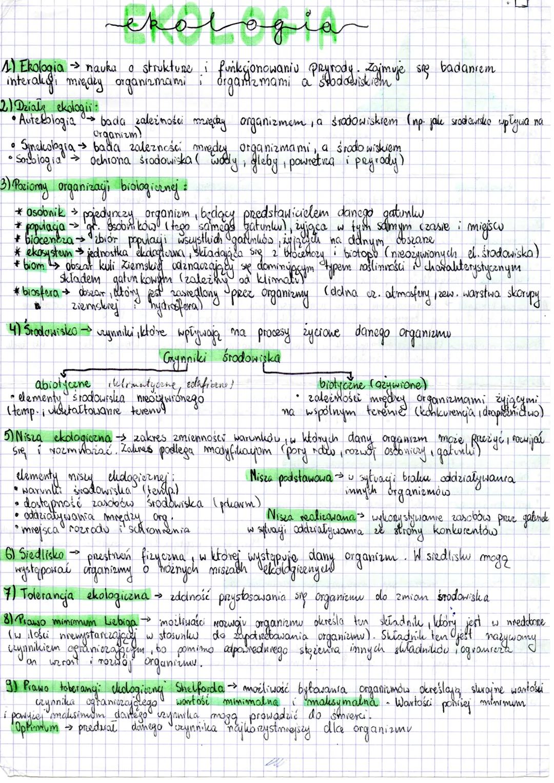 # ekologia
1) Ekologia nauka o strukture i funkcjonowaniu pryrody. Zajmuje się badaniem
interaliofi między organizmami i organizmami a stod