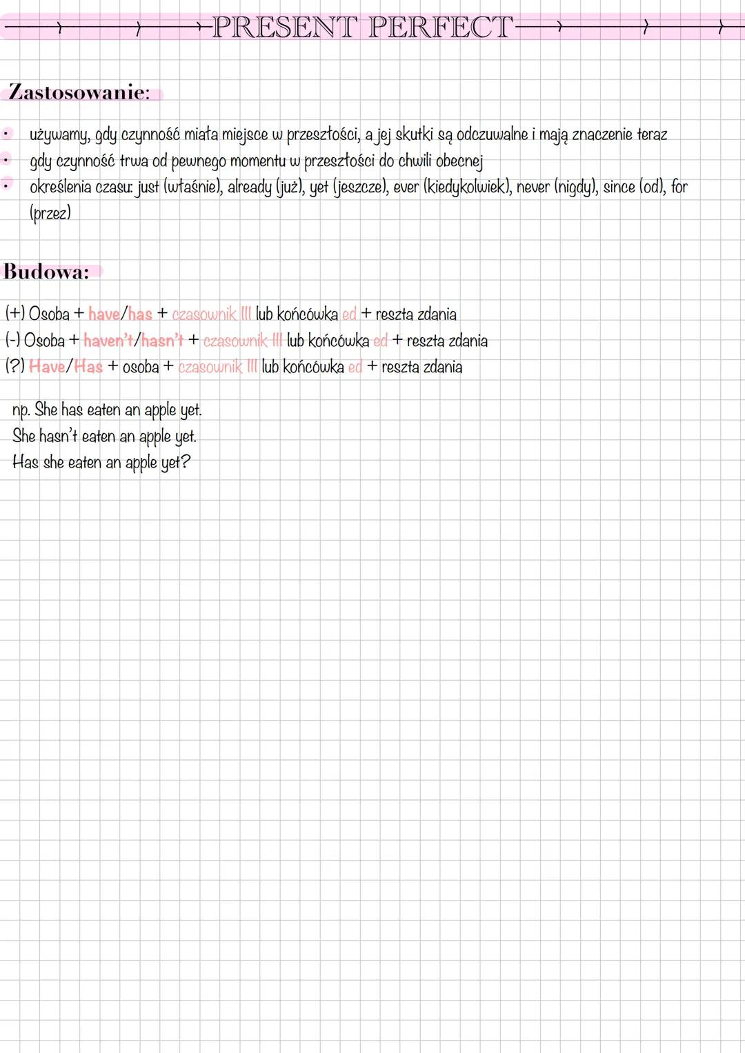 --- OCR Start ---
Zastosowanie:
→→PRESENT SIMPLE-
czas prosty teraźniejszy, który odnosi się do sytuacji lub czynności, które dzieją się reg