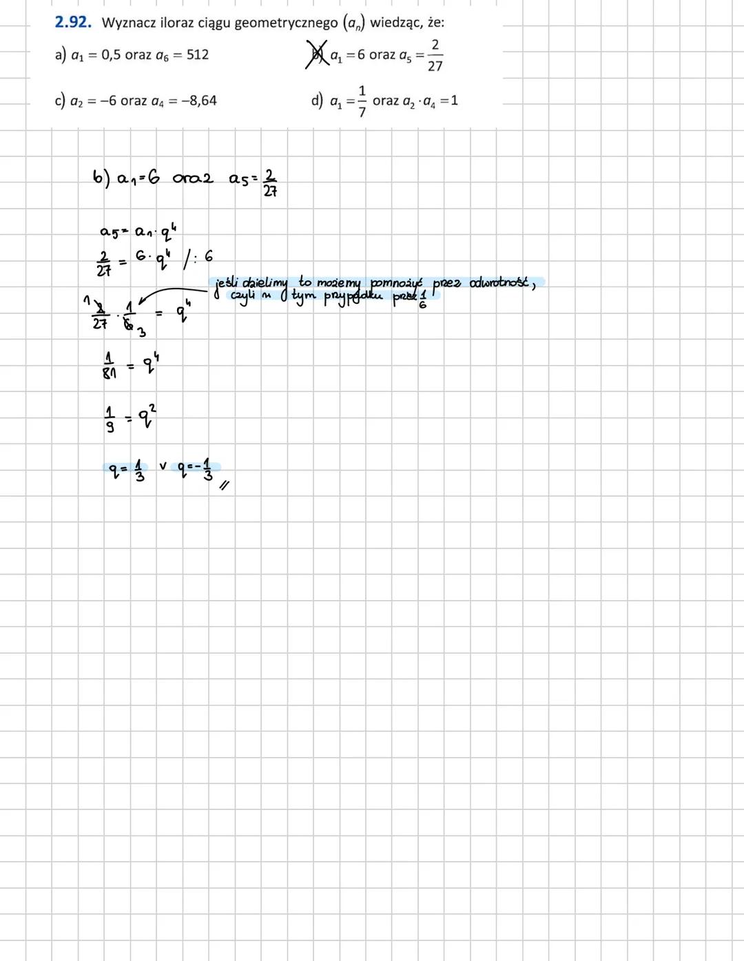 --- OCR Start ---
CIAG
GEOMETRYCZNY
WZÓR OGÓLNY:
an = a₁q<sup>n-1</sup> dla n≥2
iloraz ciągu
np. a₃ = a₁q<sup>2</sup>
ILORAZ CIĄGU:
q = a<