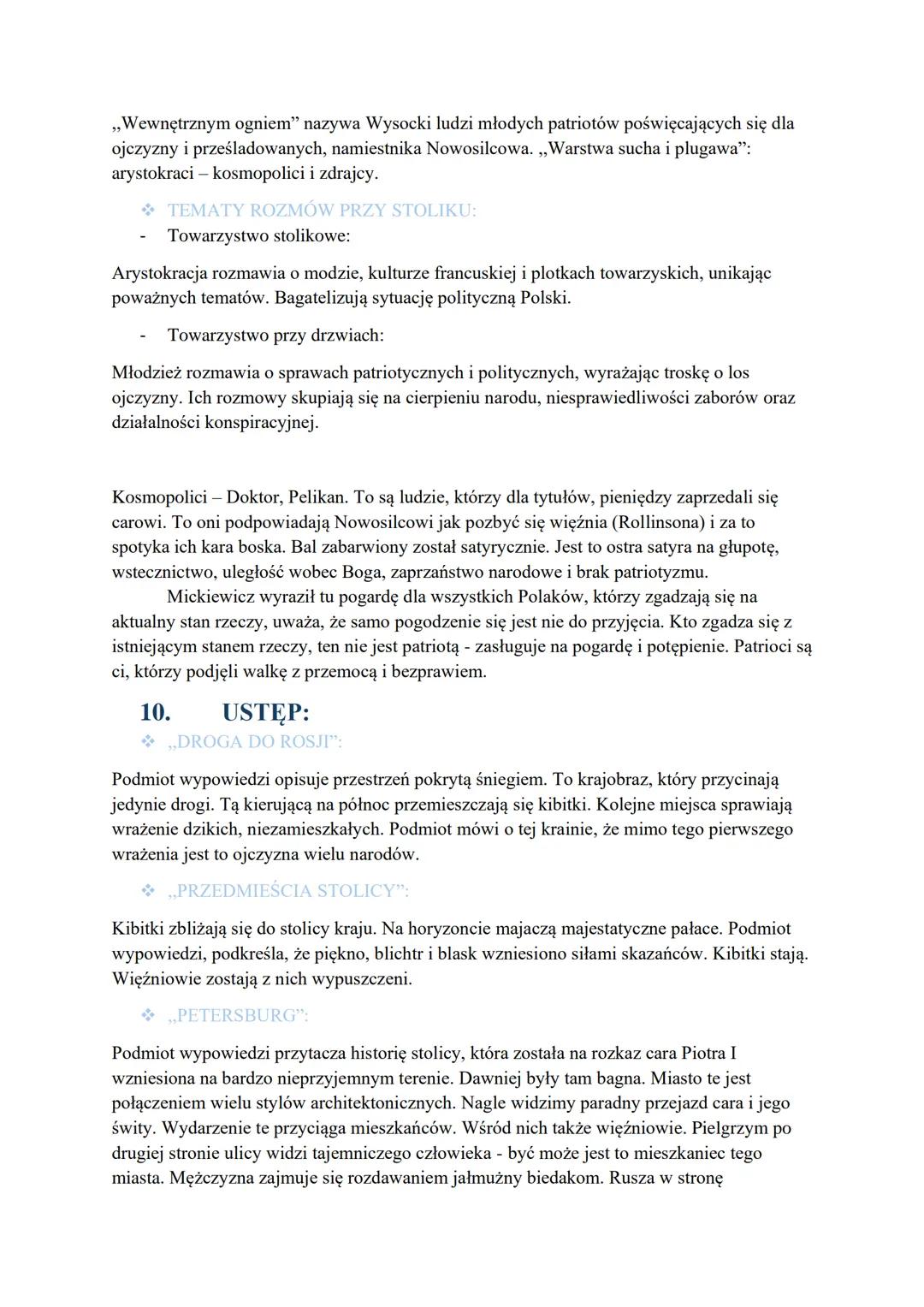 # DZIADY CZ.III
1. GENEZA UTWORU:
* Kontekst biograficzny - po powstaniu listopadowym Mickiewicz osiadł we Francji,
gdzie tworzył dla W