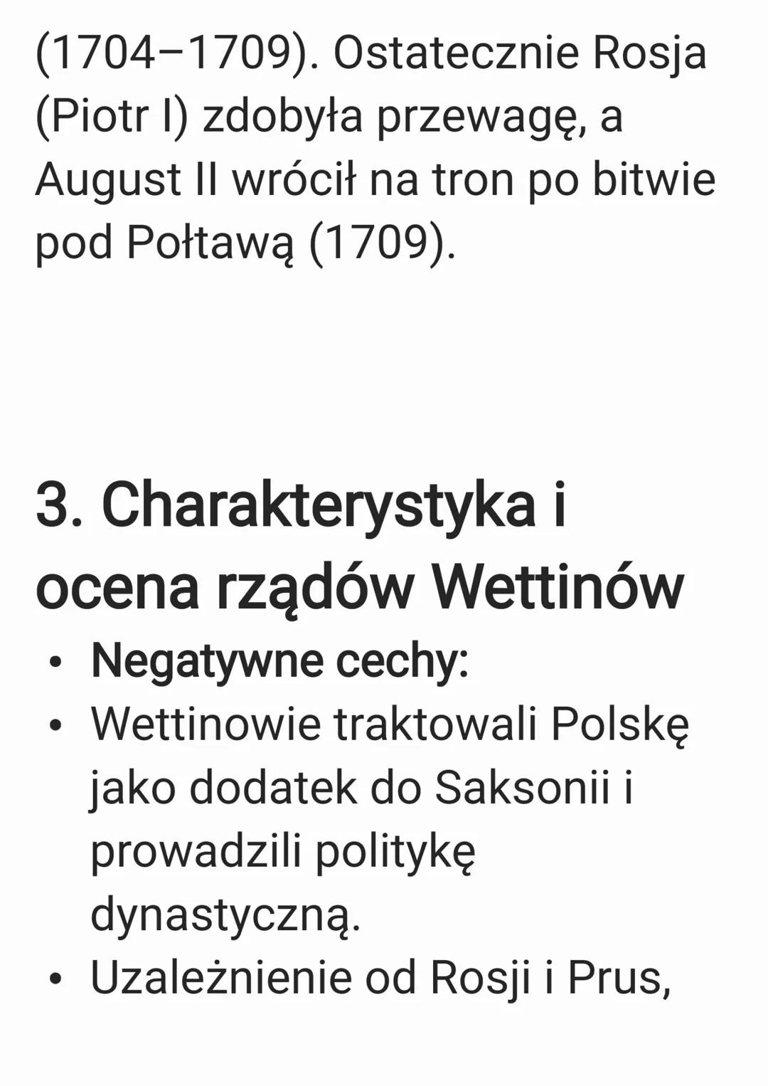 1. Dynastia Wettinów na
tronie Polski
Wettinowie to niemiecka
dynastia panująca w Saksonii, z
której wywodzili się dwaj
królowie Polski:
• A