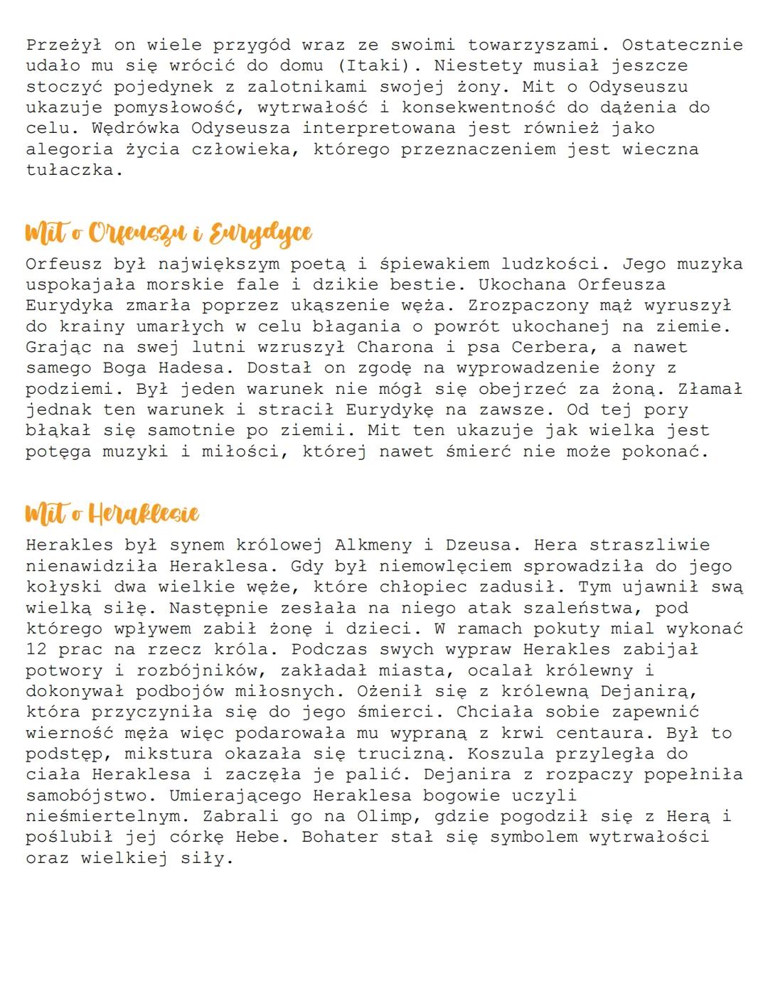 --- OCR Start ---
Mitologia
-Jan Parandowski
Mit jest to opowieść o bogach, herosach, legendarnych
bohaterach i nadnaturalnych wydarzeniach,