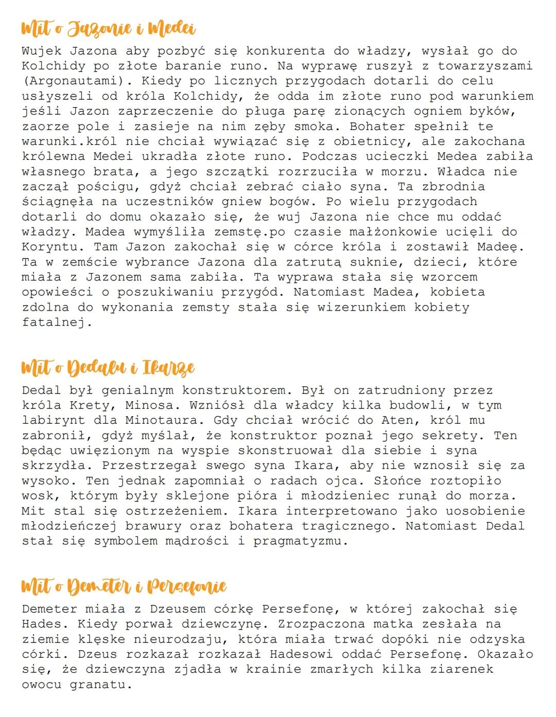 --- OCR Start ---
Mitologia
-Jan Parandowski
Mit jest to opowieść o bogach, herosach, legendarnych
bohaterach i nadnaturalnych wydarzeniach,