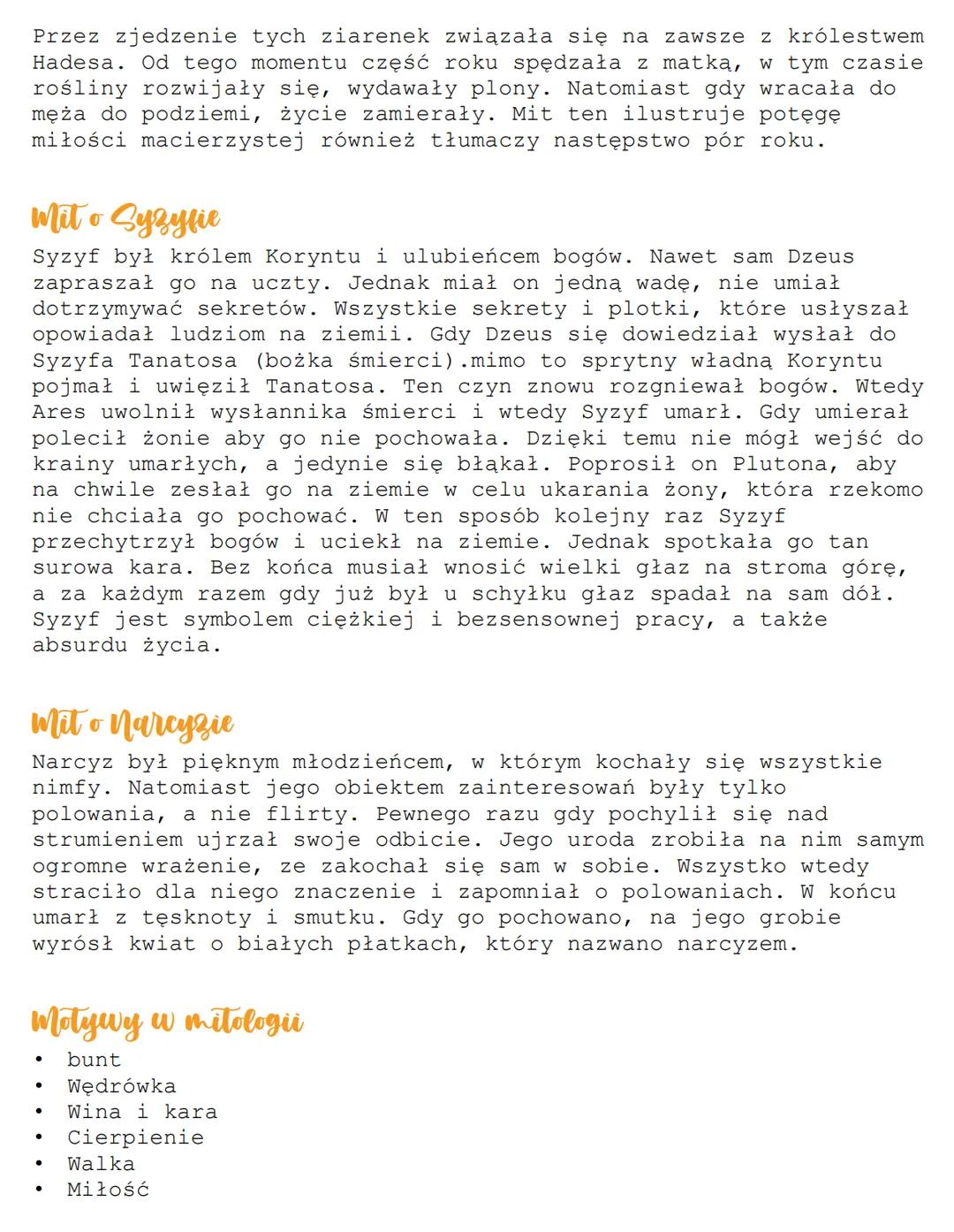 --- OCR Start ---
Mitologia
-Jan Parandowski
Mit jest to opowieść o bogach, herosach, legendarnych
bohaterach i nadnaturalnych wydarzeniach,