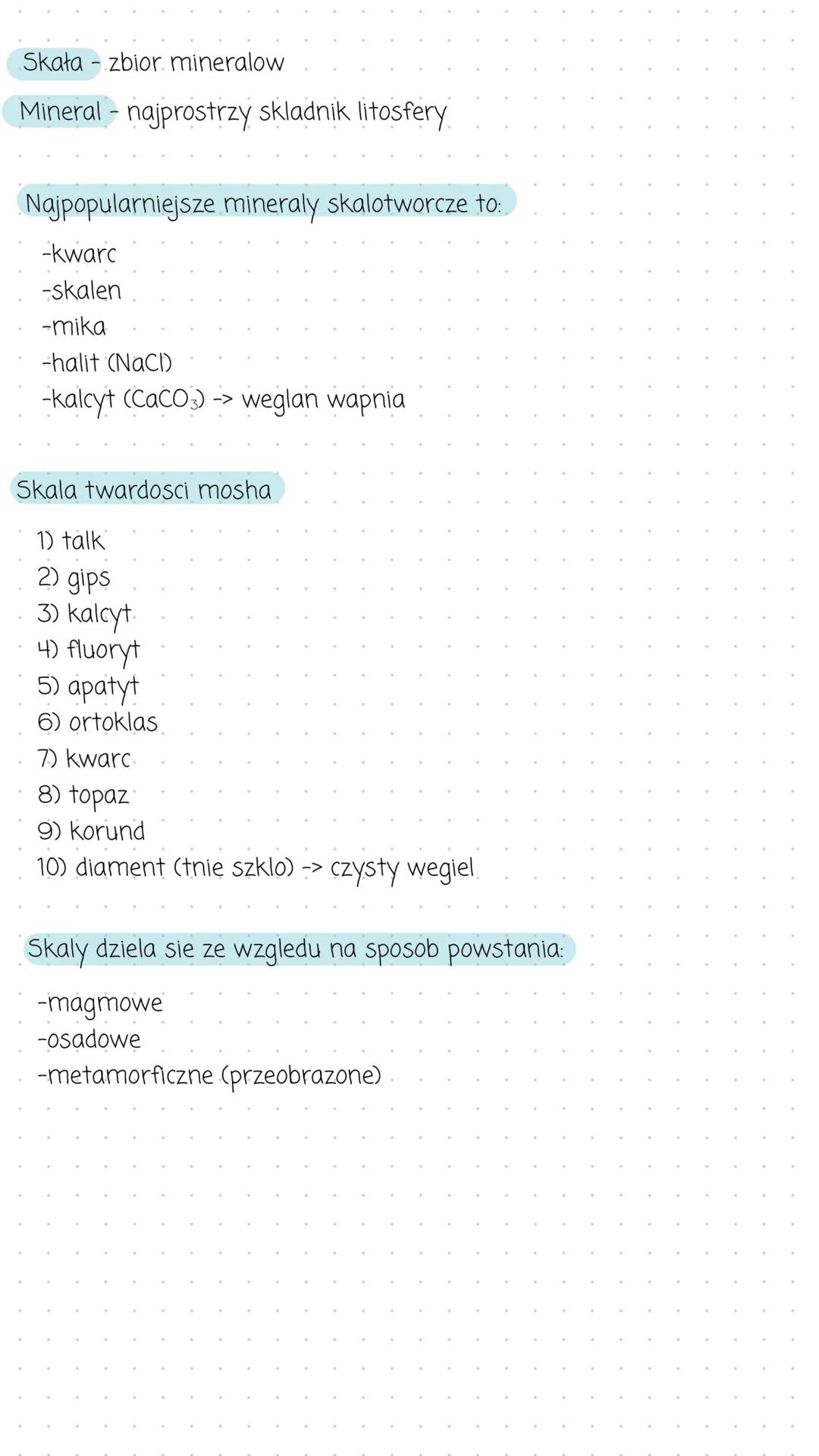 365Days
English Study Plan Skała zbior. mineralow
Mineral - najprostrzy skladnik litosfery
Najpopularniejsze mineraly skalotworcze to:
-kw