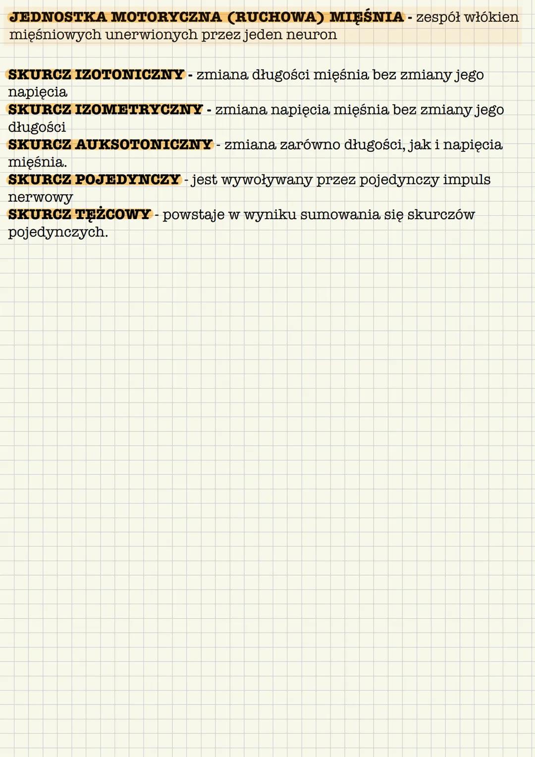 --- OCR Start ---
Układ mięśniowy tworzą wszystkie mięśnie ciała:
• mięśnie szkieletowe - czynna część aparatu ruchu
mięśnie gładkie - wystę