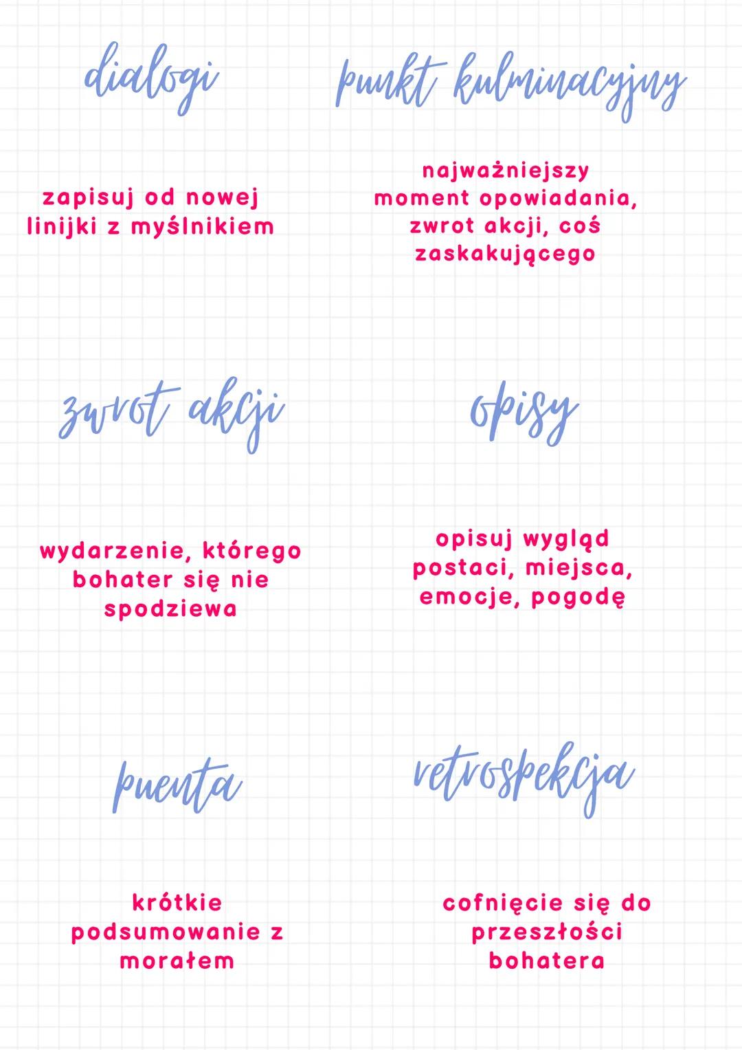 # OPOWIADANIE
Opowiadanie to forma wypowiedzi, w której przedstawiasz wymyśloną lub prawdziwą historię. Może zawierać elementy przygody, za