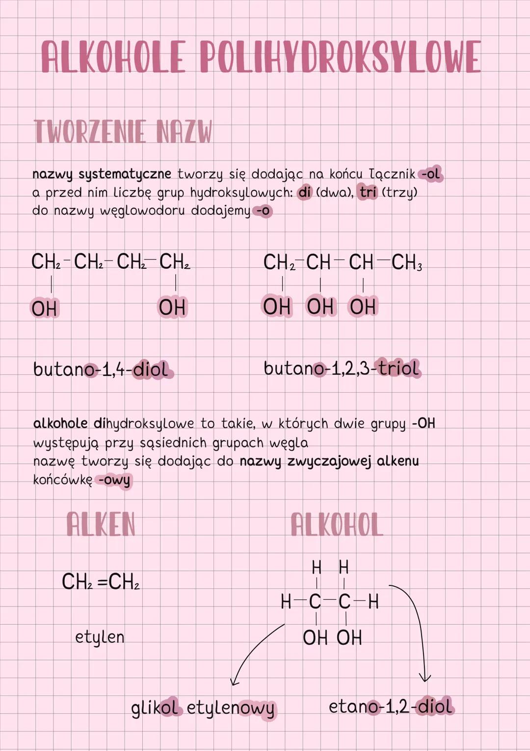 Chemia-alkohole polihydroksylowe