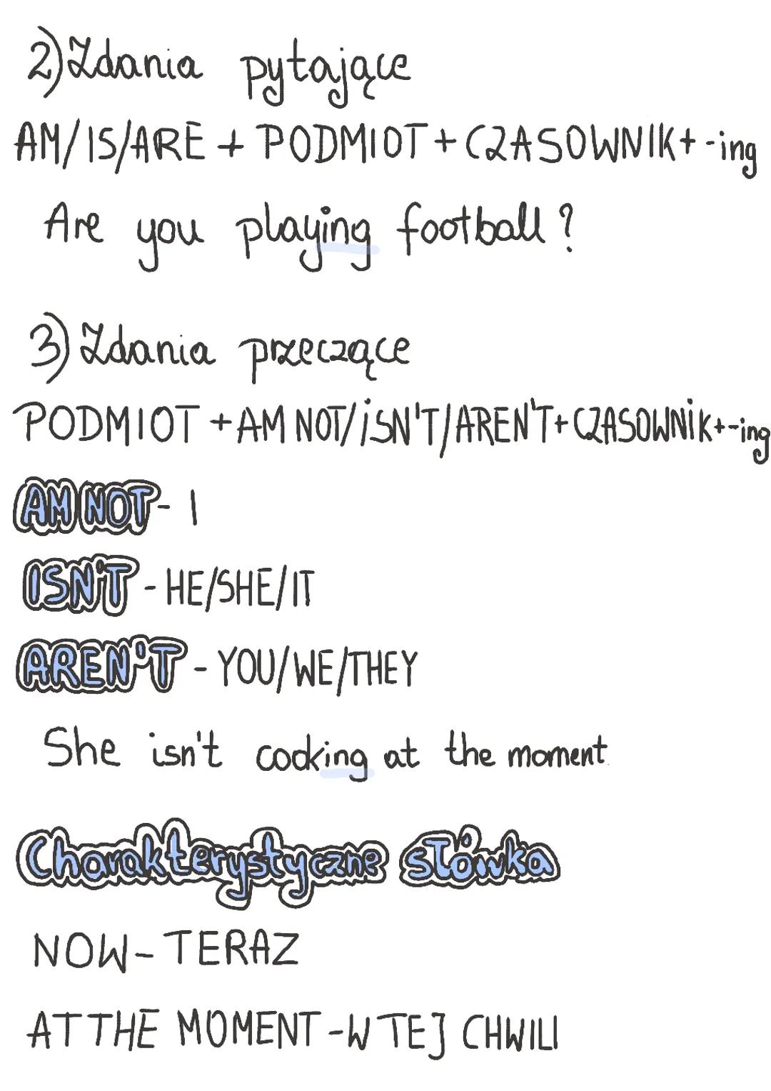 Present Continous
~czas teraźniejszy~
→ używamy, gdy czynność dzieje się w
tyr! momencie lub w niedalekiej przyszłości
np. wizyta u lekarza