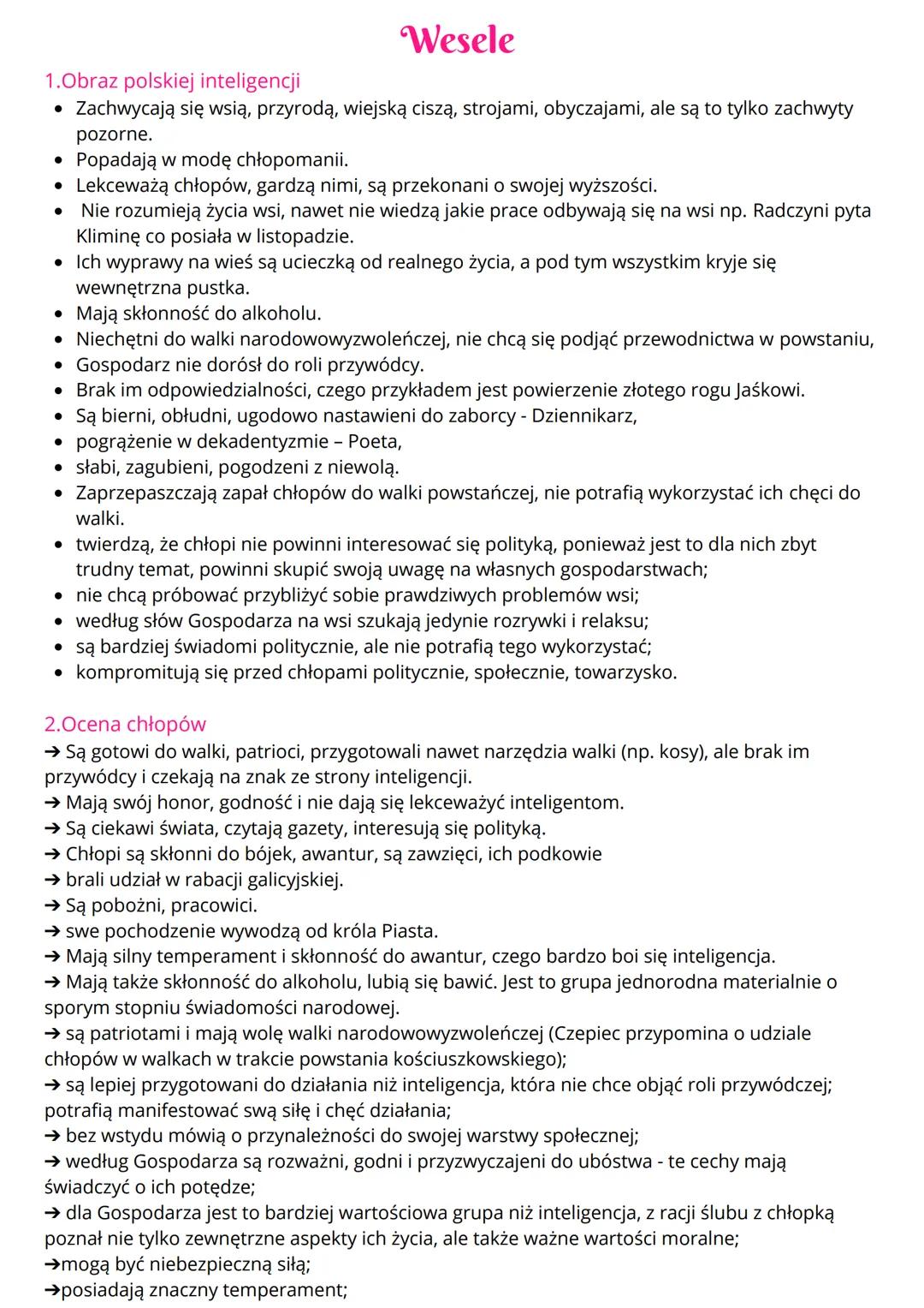 Problematyka i opracowanie "Wesela"