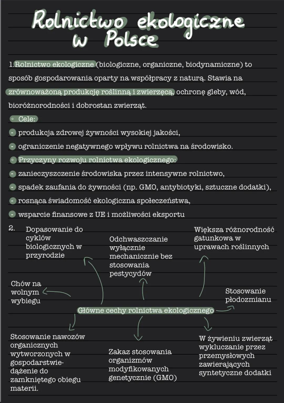 # Rolnictwo ekologiczne
w Polsce
1.Rolnictwo ekologiczne (biologiczne, organiczne, biodynamiczne) to
sposób gospodarowania oparty na współp