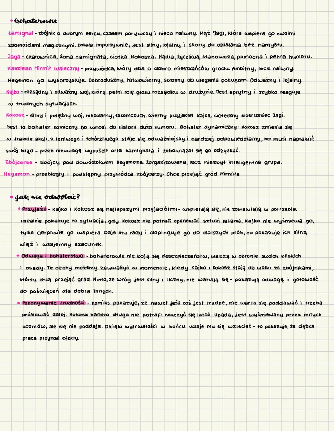 --- OCR Start ---
Kajko i Kokoss
gatunek i rodzaj
Gatunek: komiks-gatunek literacko-plastyczny, który opowiada historię za pomocą rysunków