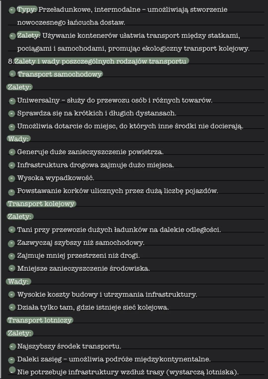 Transport w Polsce
1.Przyczyny zmian w polskim transporcie
- Pod koniec XX wieku sieć transportowa była przestarzała i
niedostosowana do pot