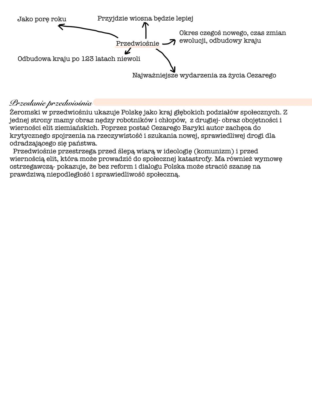 # Geneza
Przedwiośnie wydane zostaje 1924r. Żeromski zaczyna pisać po odzyskaniu
niepodległości. Chce napisać utwór o charakterze polityczn