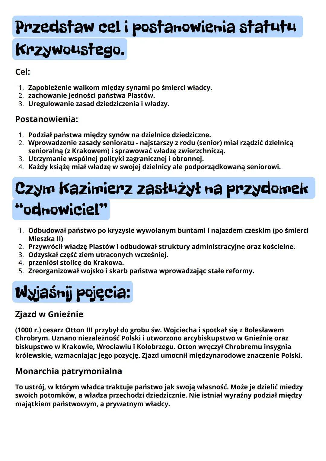# SPRAWDZIAN Z HISTORII
Daty:
966 r.- chrzest Polski przyjęty przez Mieszka I
972 r.- konflikt pomiędzy Mieszkiem I a Hodonem pod Cedynią