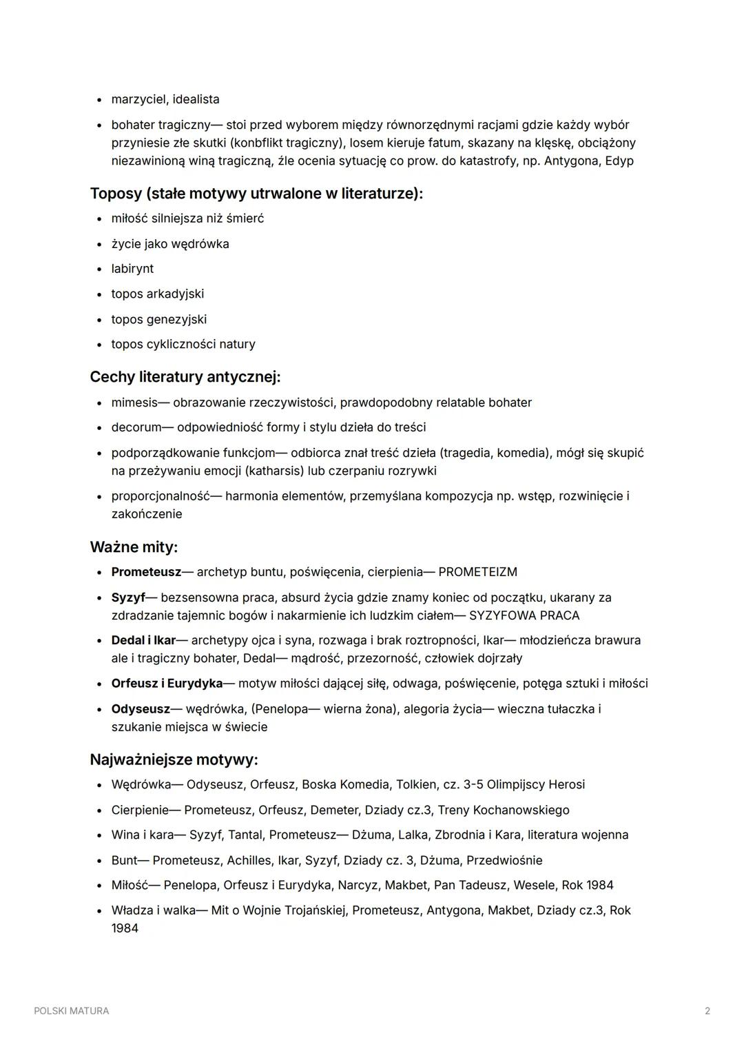 POLSKI MATURA
STAROŻYTNOŚĆ
Datuje się od pojawienia się pisma do upadku cesarstwa zachodniorzymskiego (~3500pne-
476ne)
Kultura śródziemnomo