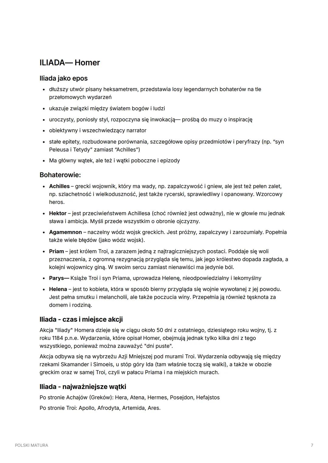 POLSKI MATURA
STAROŻYTNOŚĆ
Datuje się od pojawienia się pisma do upadku cesarstwa zachodniorzymskiego (~3500pne-
476ne)
Kultura śródziemnomo