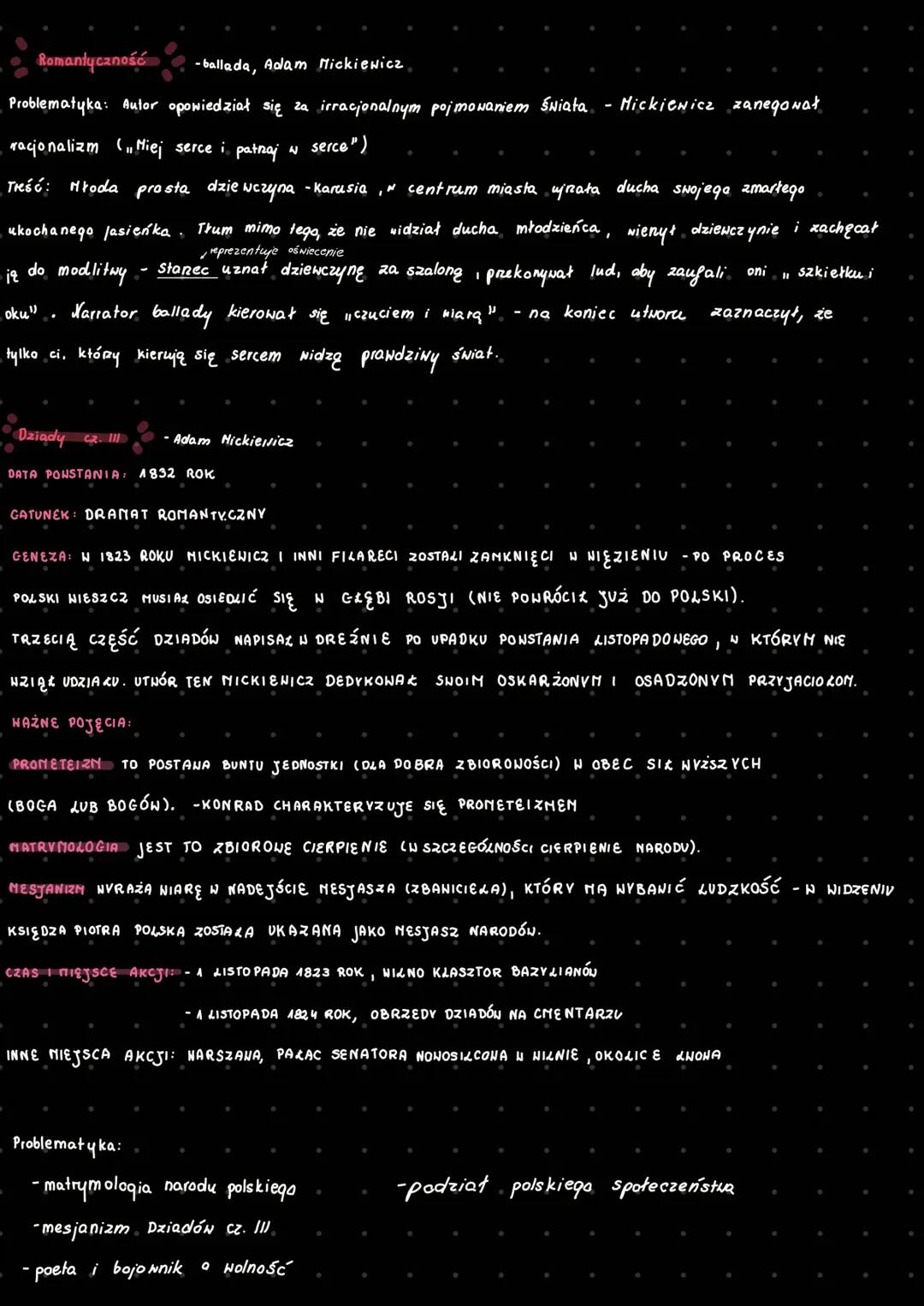 # ROM ANTVZH
-od 1822r (data wydania „Ballady i romanse" Adama Mickiewicza
## Idee romantyzmu:
- Irracjonalizm intuicja, wiara i wyobraźn