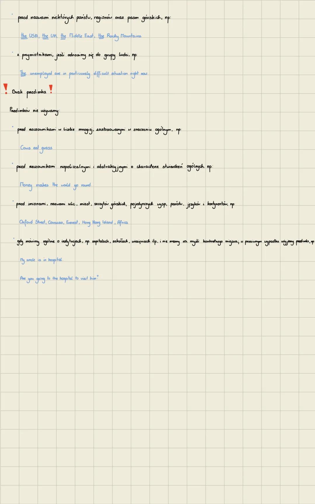 # ARTICLES
1.A/An
Pedimka nieokreślonego aran używamy:
* gdy mówimy o czymś po vaz pieruszy, np.
We went to & muscum last Tuesday