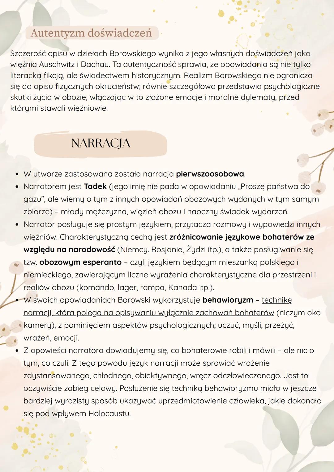 # Proszę państwa do gazu
Tadeusz Borowski
CZAS AKCJI
* czasy II wojny światowej
* w opowiadaniu nie ma konkretnej daty, wiadomo tylko