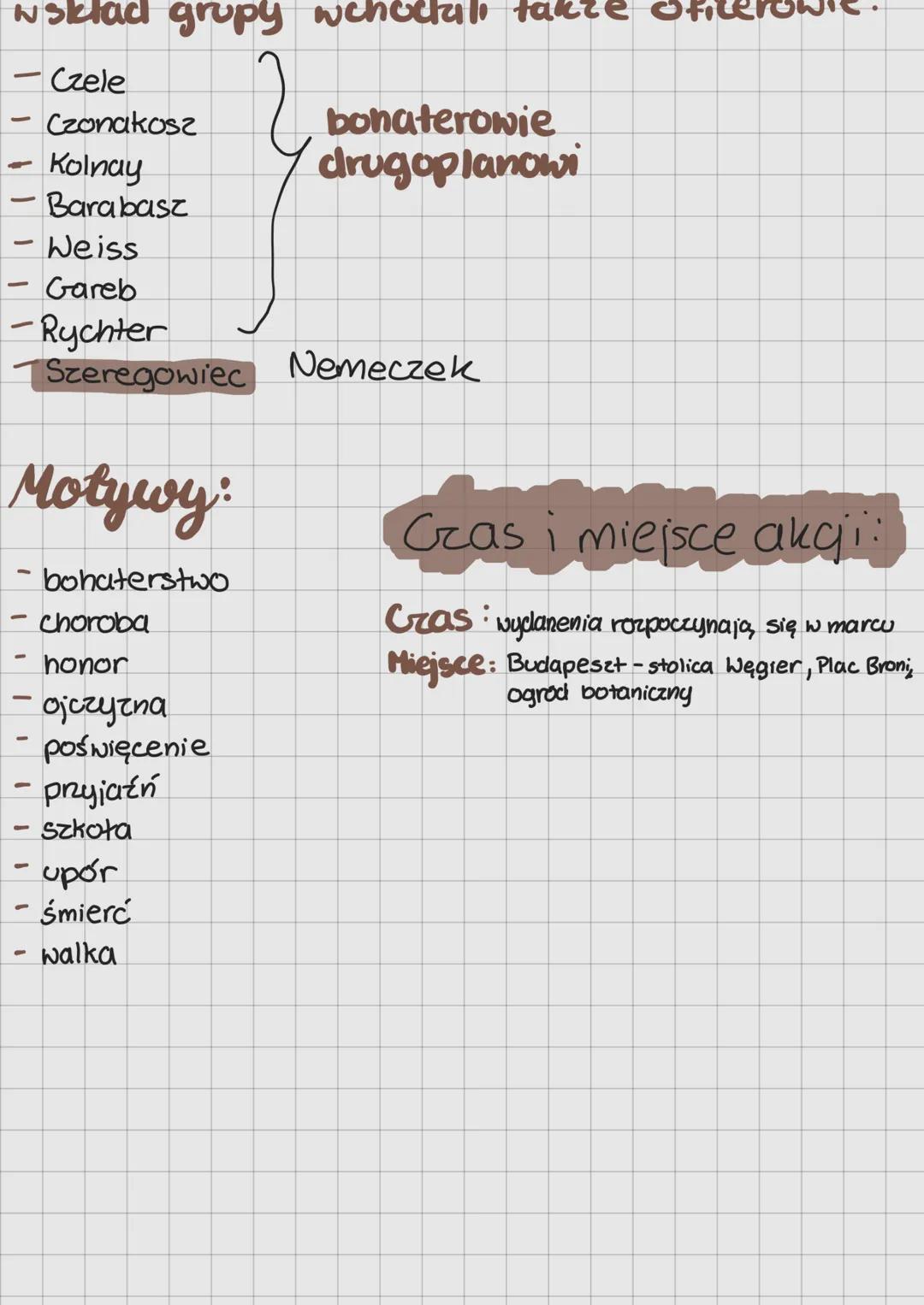 --- OCR Start ---
Chlopcy 3 placu broni egzamin
rodzaj literacki: epika
gatunek literacki: powieść
autor: Ferenc Molnár
Plan wydanen:
1. Zeb