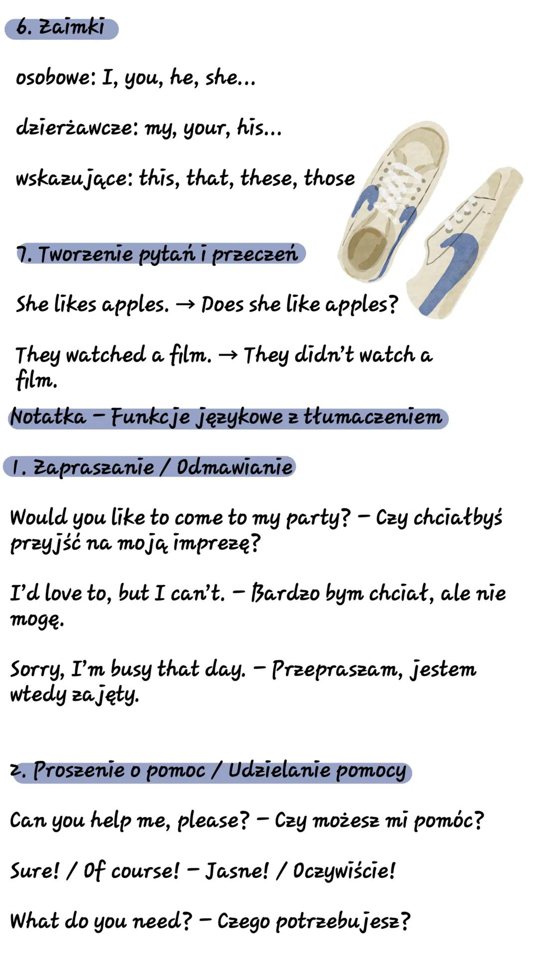 # STRUKTURY JĘZYKOWE
1. Be going to - zamiar:
I'm going to visit my grandma. - Zamierzam
odwiedzić babcię.
2. Would like to - uprzejma for