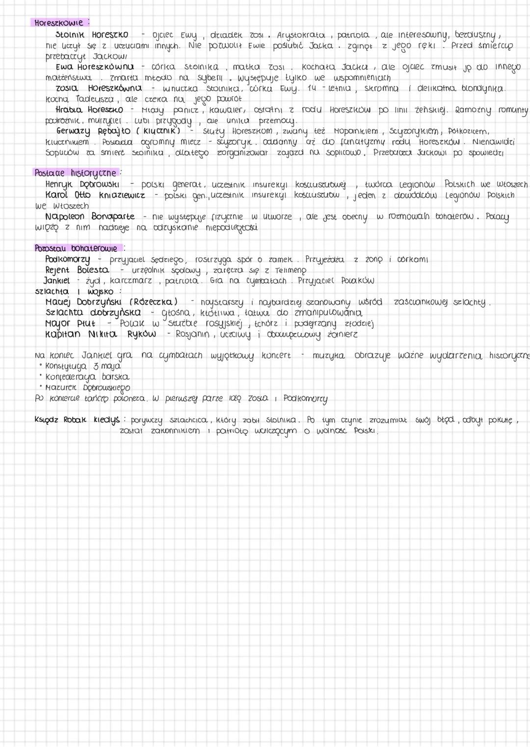 # PAN TADEUSZ
(romantyzm / ερικα)
gatunek epopeja
- utwór autych rozmiarów
- porównania hameгускіе
- rozpoczyna się inwokuyo
- porusza wie