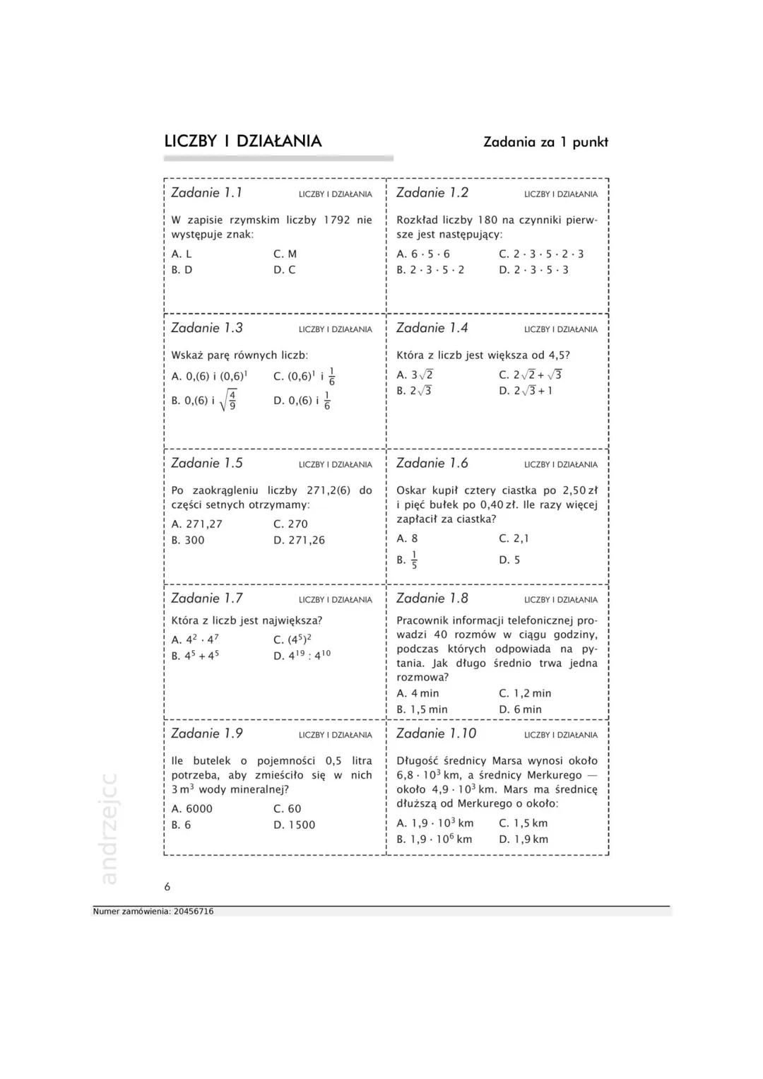 --- OCR Start ---
lekcje powtórzeniowe
Matematyka
z plusem
8
Stanowi liczby C
do
ISOL
Azsu
ętości 3 cm³ wyn
wyrazenia x-1-1-(x+a)
Psa na dwu