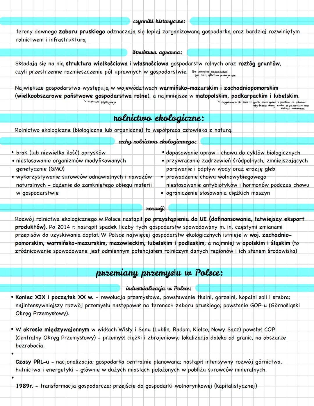 --- OCR Start ---
Gospodanka Polski:
warunki rozwoju rolnictwa:
przyrodnicze:
- warunki agroklimatyczne (temperatura
powietrza i opady atmos
