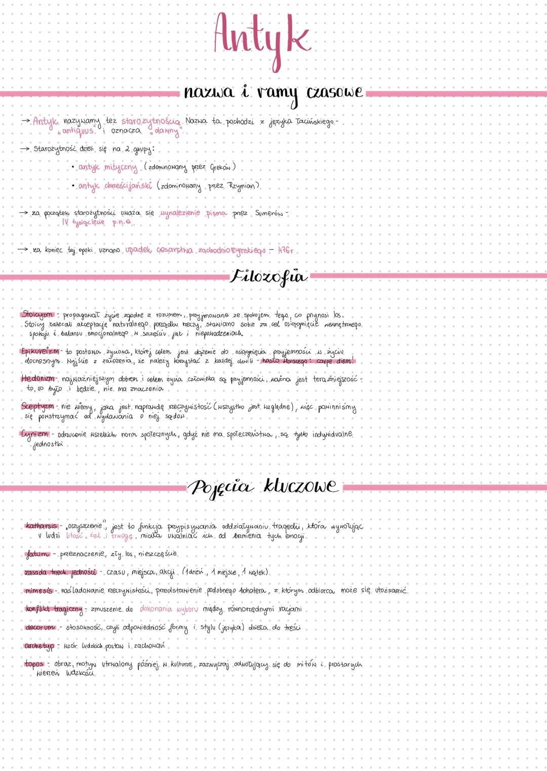 Antyk
nazwa i ramy
czasowe
→Antyk nazywamy też starożytnością. Nazwa ta pochodzi z języka łacińskiego-
*antiquus* i oznacza "dawny"
→ Staroż