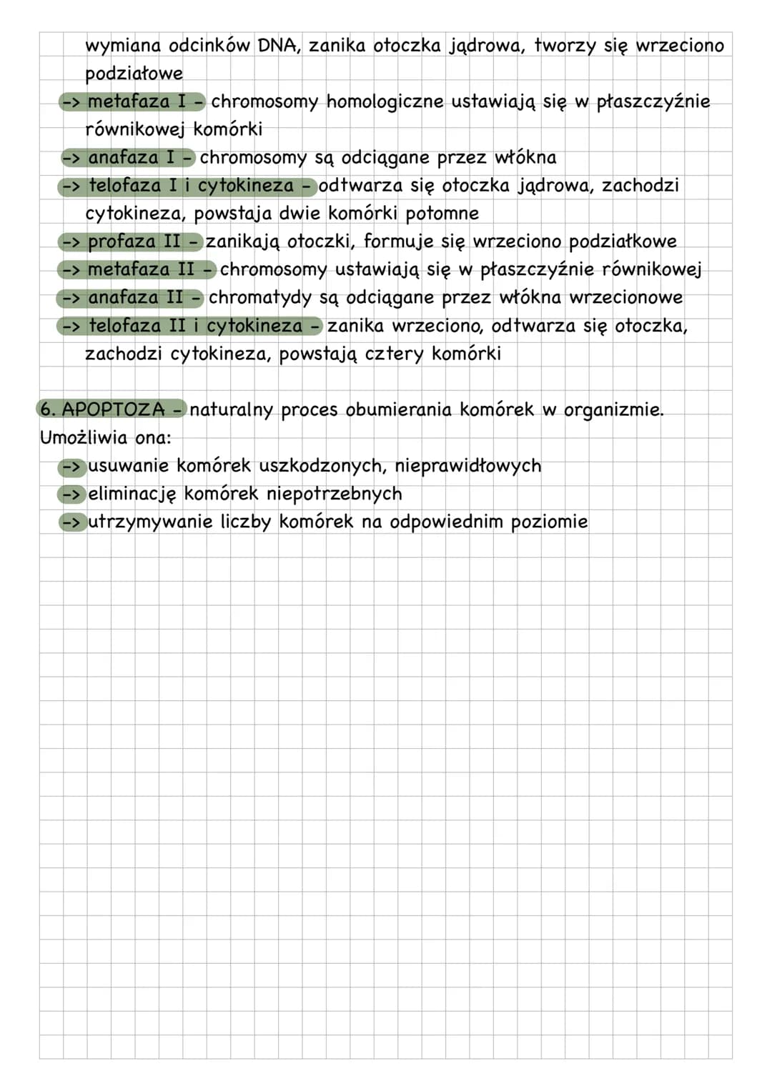 --- OCR Start ---
MITOZA MEJOZA
APOPTOZA
1. MITOZA - podział jądra komórkowego, w którego wyniku z jednej
komórki rodzicielskiej powstają dw