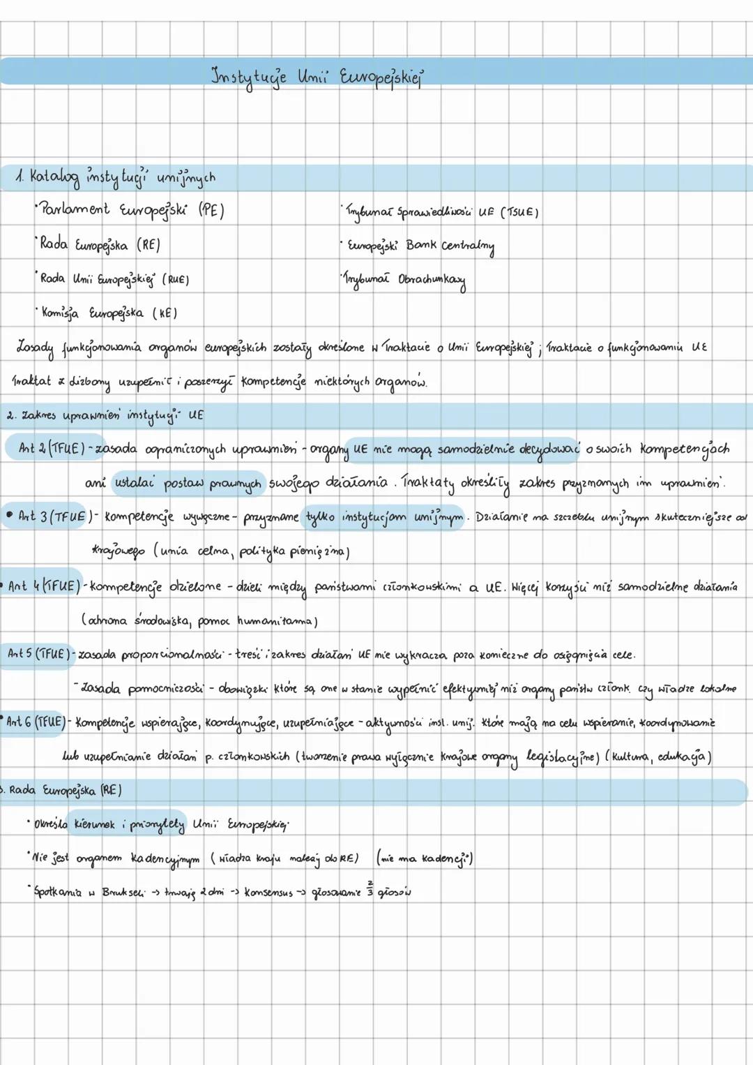 Instytucje Unii Europejskiej
1. Katalog instytucji unijnych
- Parlament Europejski (PE)
- Rada Europejska (RE)
- Rada Unii Europejskiej (RU