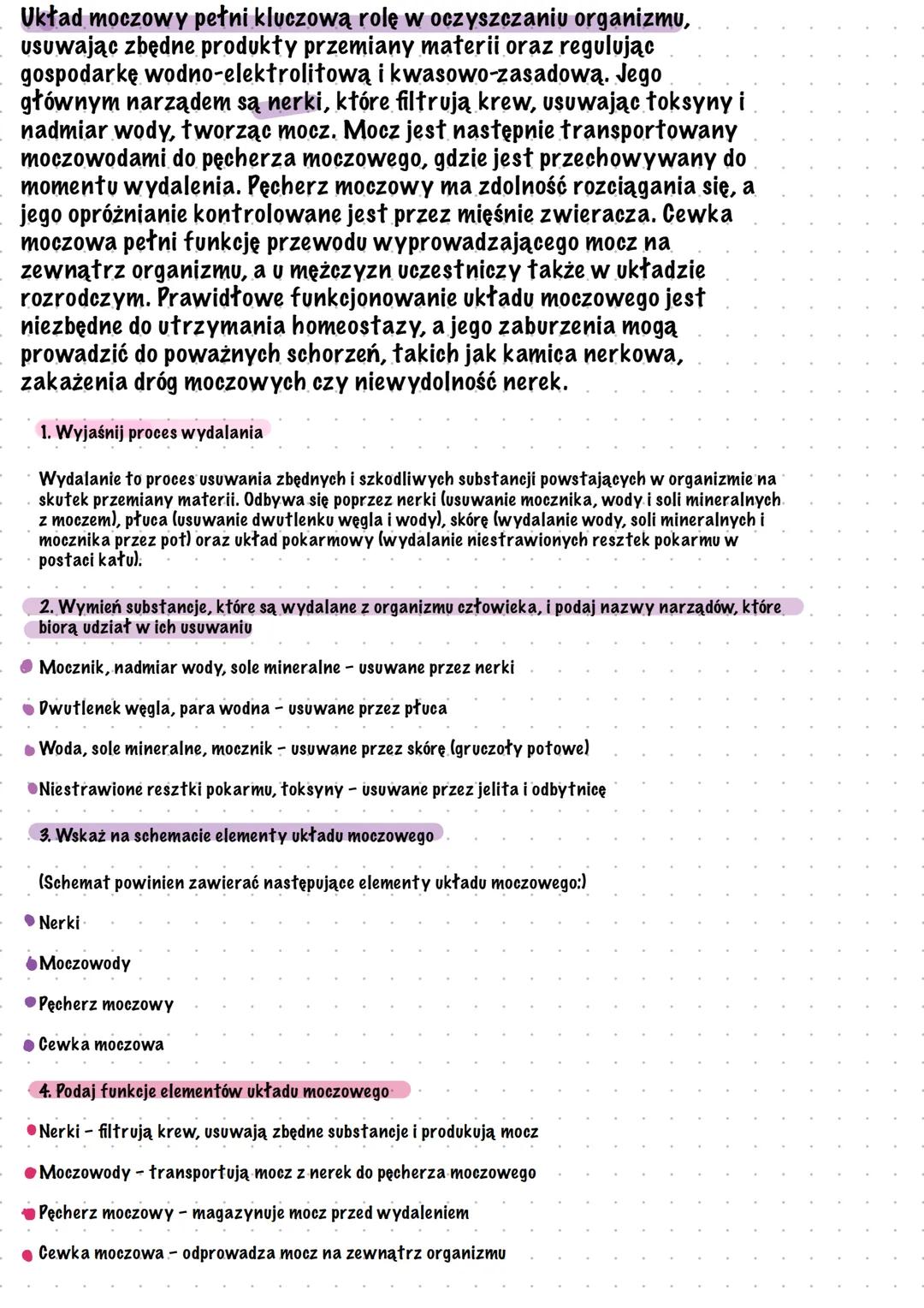 Układ moczowy
Układ moczowy:
•Odgrywa najważniejszą role w procesie
wydalania
•Odpowiada za utrzymanie stałego składu
płynów w organizmie
Uk
